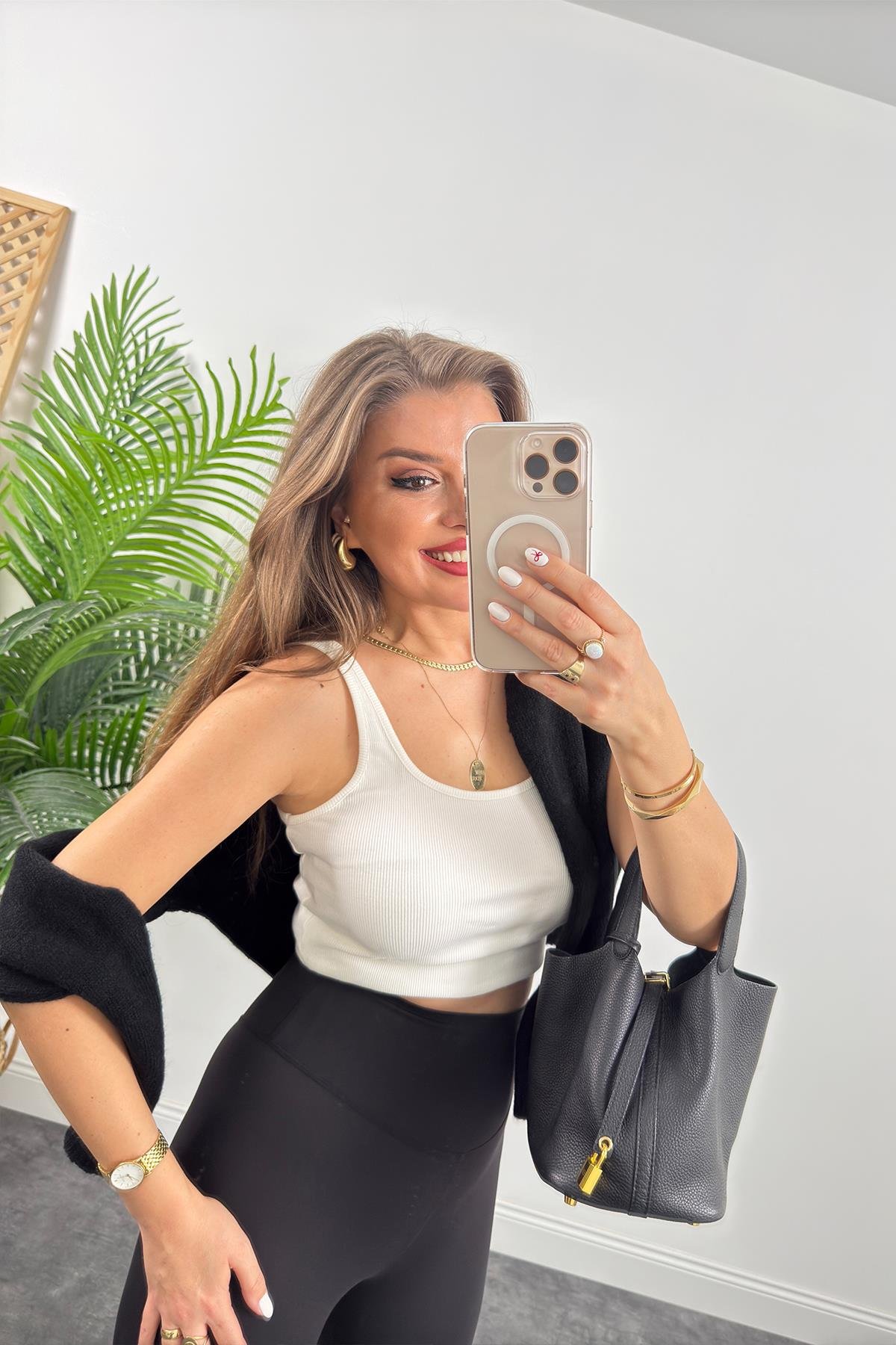 Premium Seri Modal Kumaş Lüx Basic Tayt Siyah