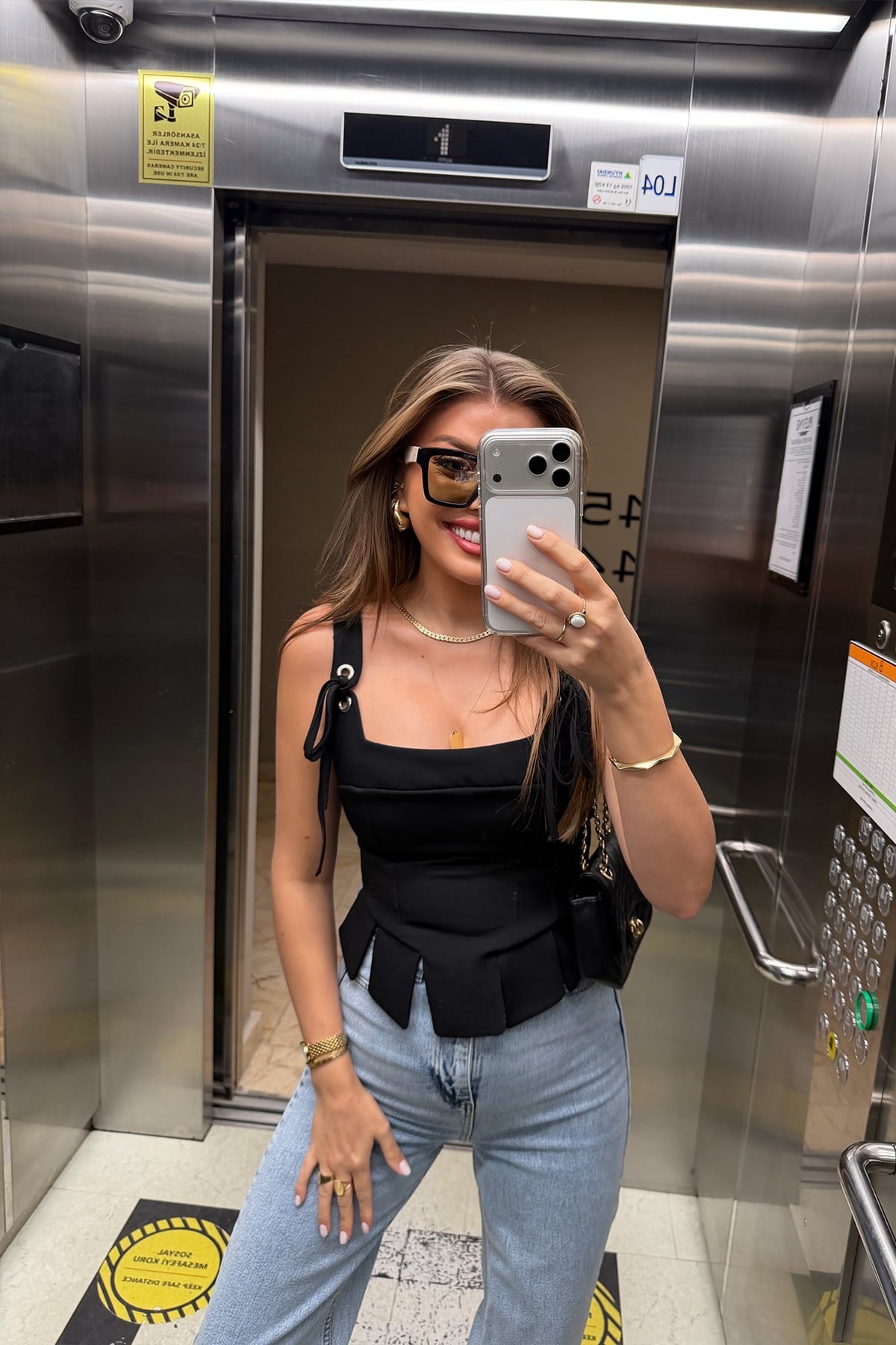 Premium Seri Pinterest Korse Tasarım Bluz Siyah