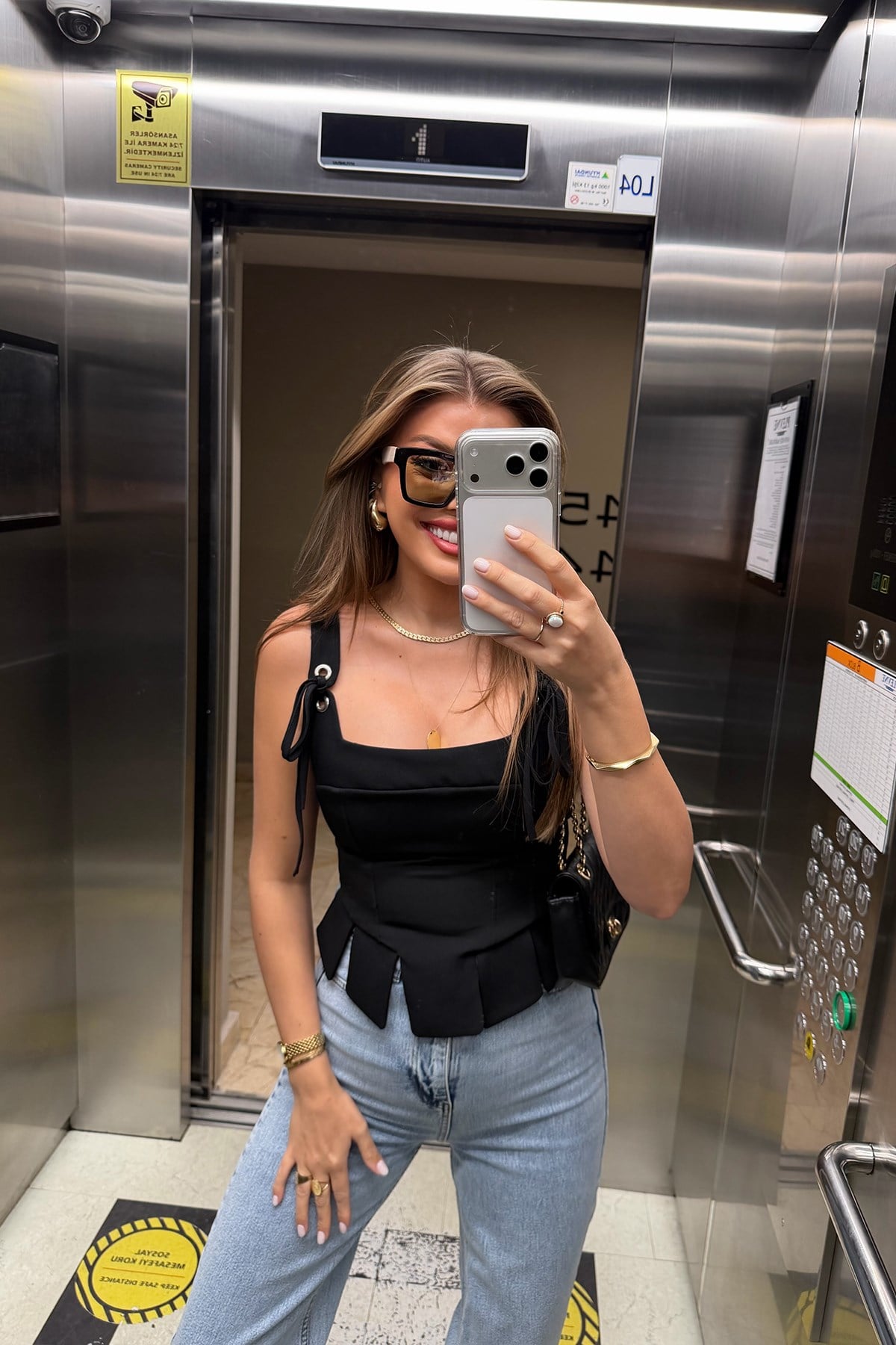 Premium Seri Pinterest Korse Tasarım Bluz Siyah