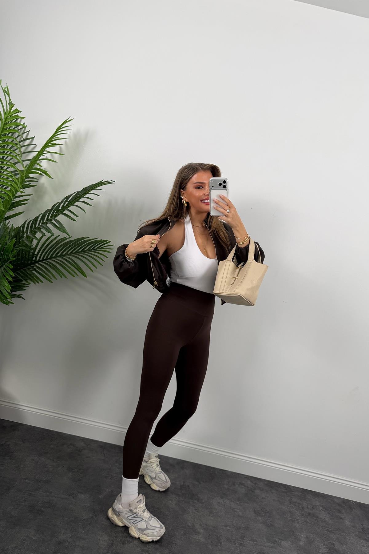 Premium Seri Poliviskon Bomber Ceket Acı Kahve