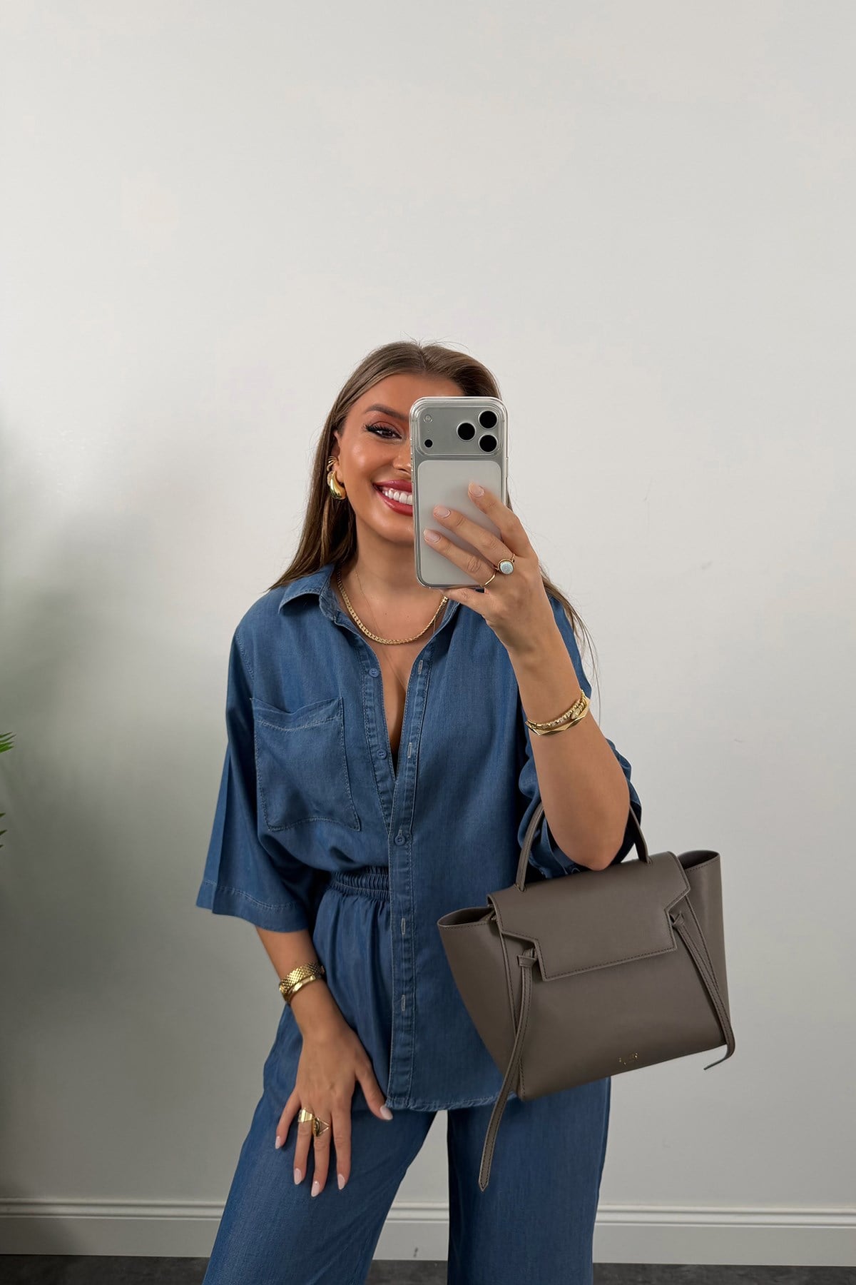 Premium Seri Tensel Jean Takım Klasik Mavi