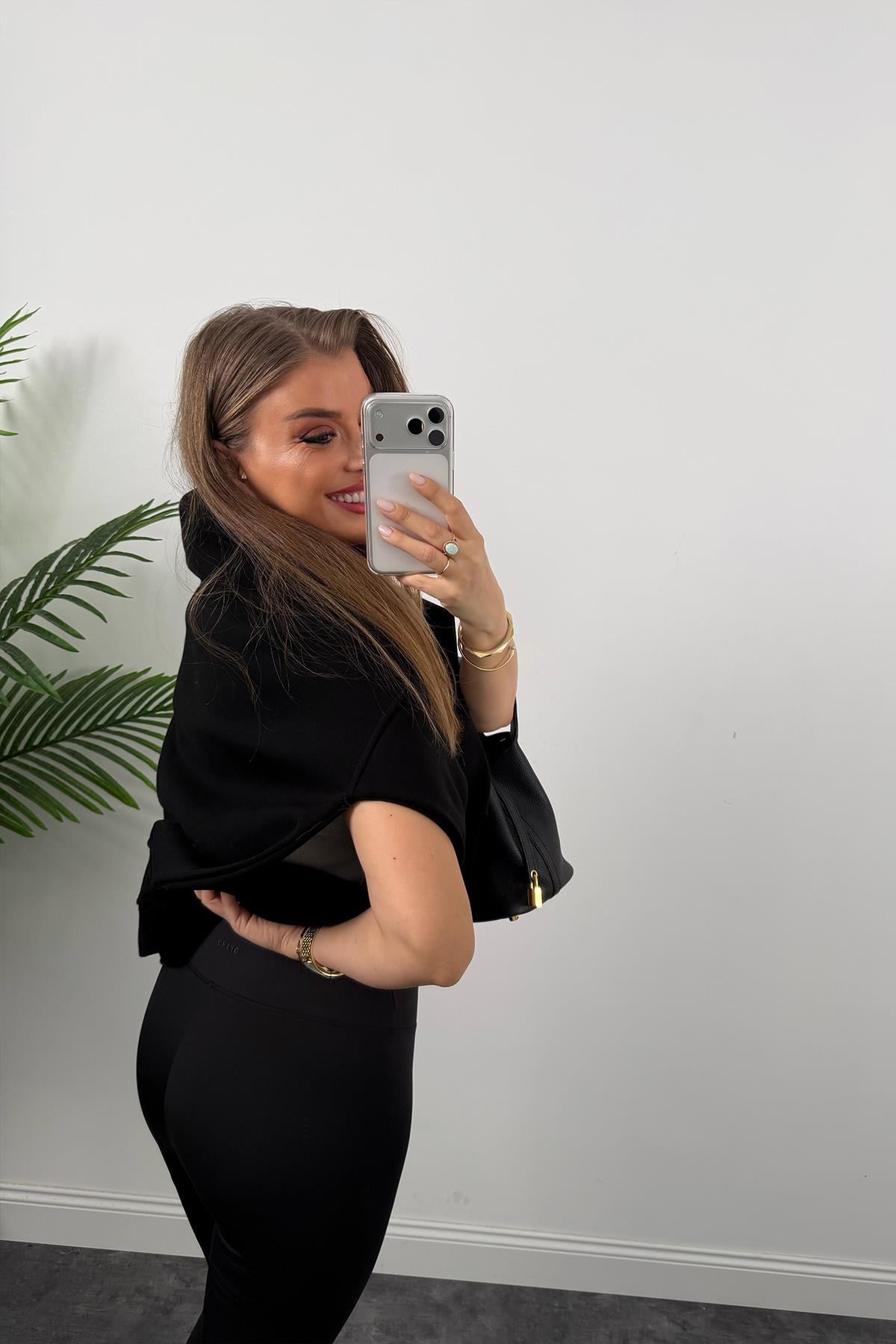 Şardonlu Oysh Model Termal Tayt Siyah