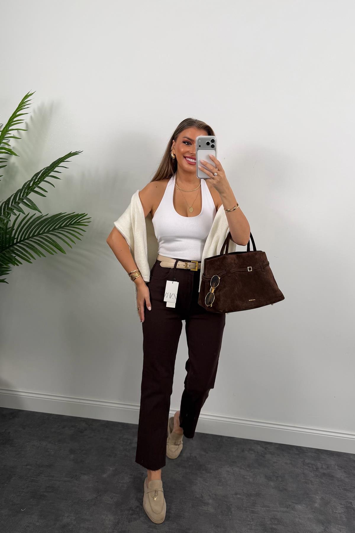 Ütülü Paça Premium Seri Bf Jean Acı Kahve