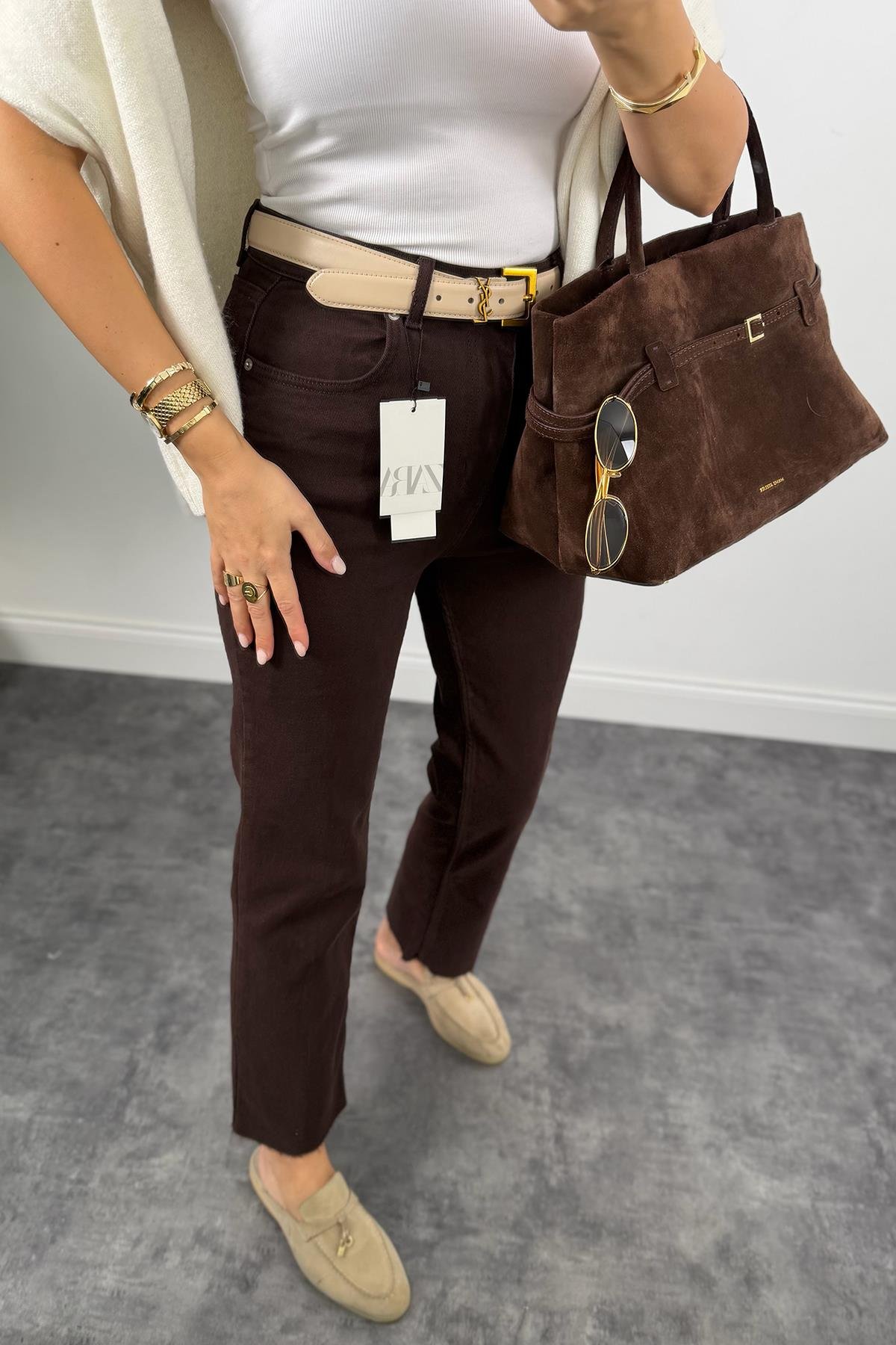 Ütülü Paça Premium Seri Bf Jean Acı Kahve