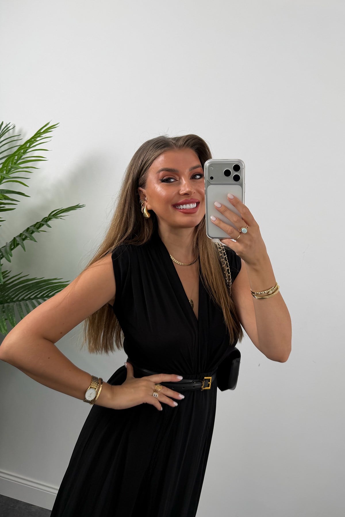 Vatkalı Likralı Sıfır Kol Drapeli Bodysuit Siyah 