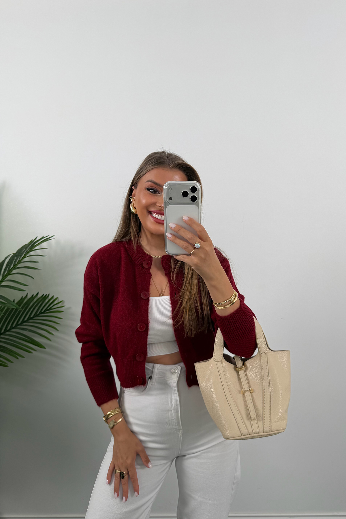 Yumoş Basic Hırka Acı Bordo