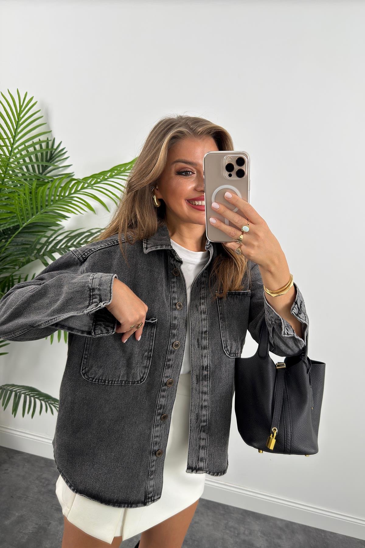 Zra Model Basic Jean Ceket Antrasit