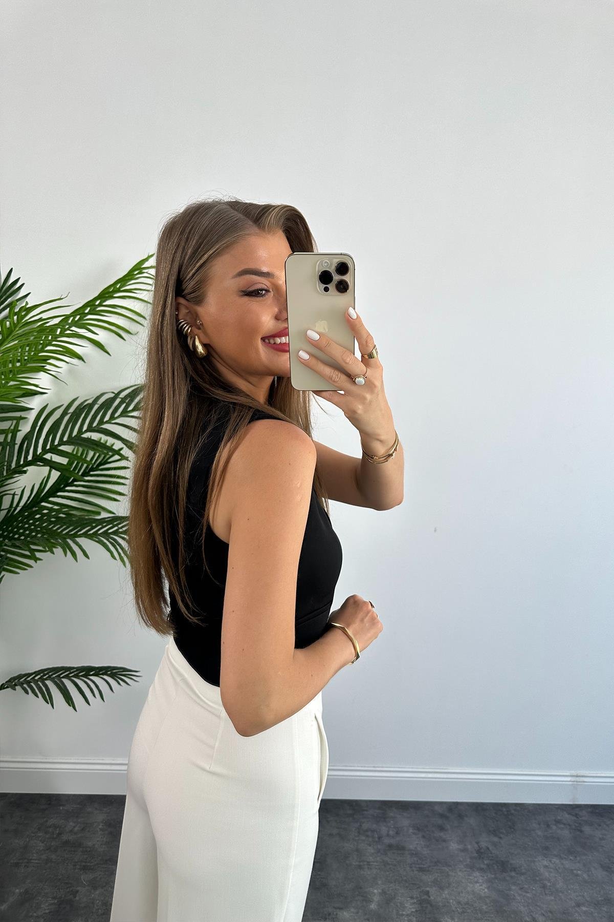 Zra Model Double Atlas Kumaş Astarlı Basic Yelek Siyah