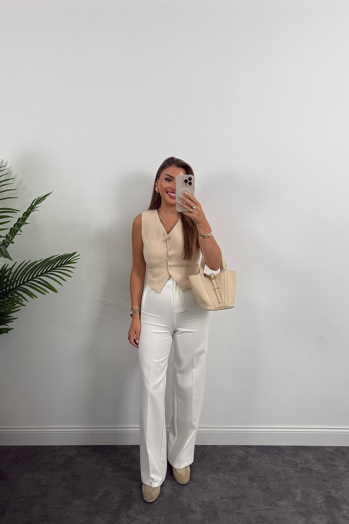 Zra Model Double Atlas Kumaş Astarlı Basic Yelek Taş 