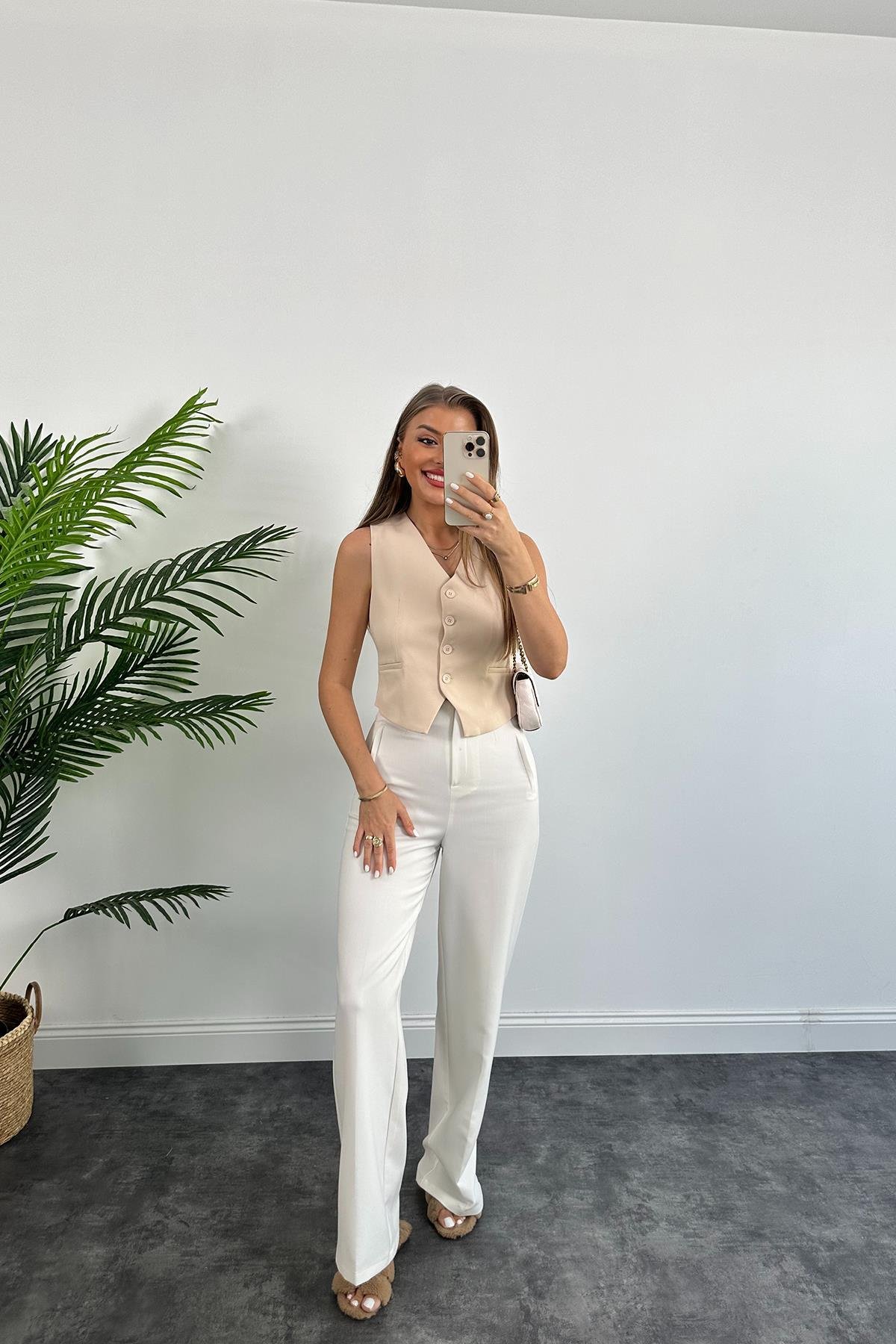 Zra Model Double Atlas Kumaş Astarlı Basic Yelek Taş