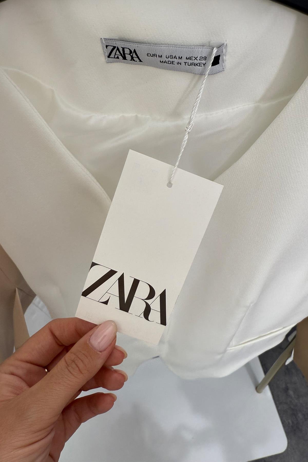 Zra Model Double Atlas Kumaş Astarlı Basic Yelek Beyaz 