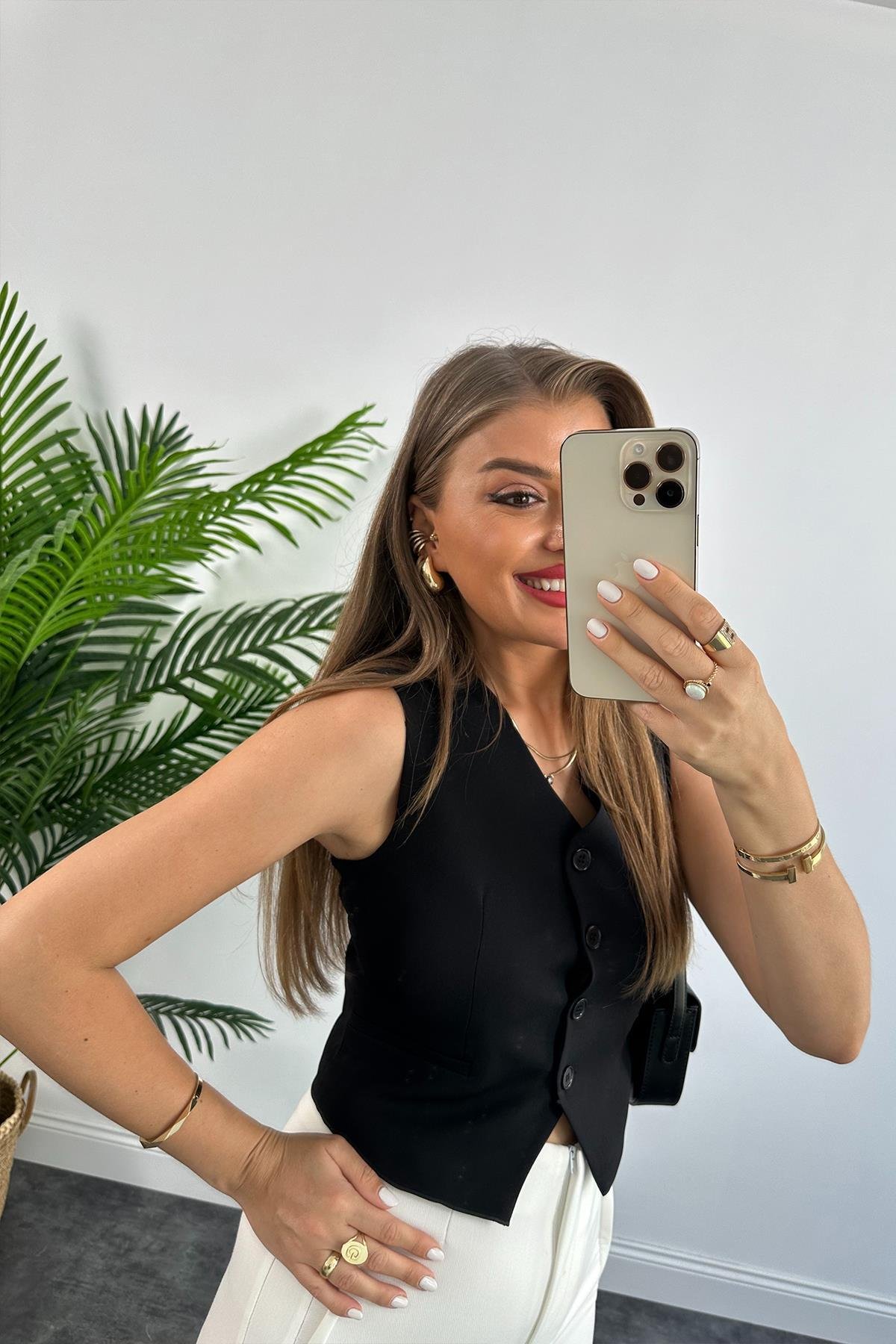 Zra Model Double Atlas Kumaş Astarlı Basic Yelek Siyah