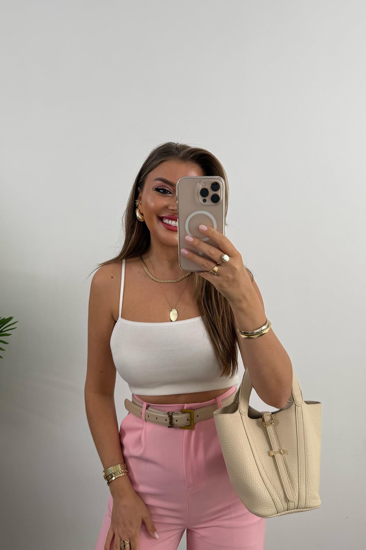 Zra Model Pileli Dökümlü Palazzo Pembe