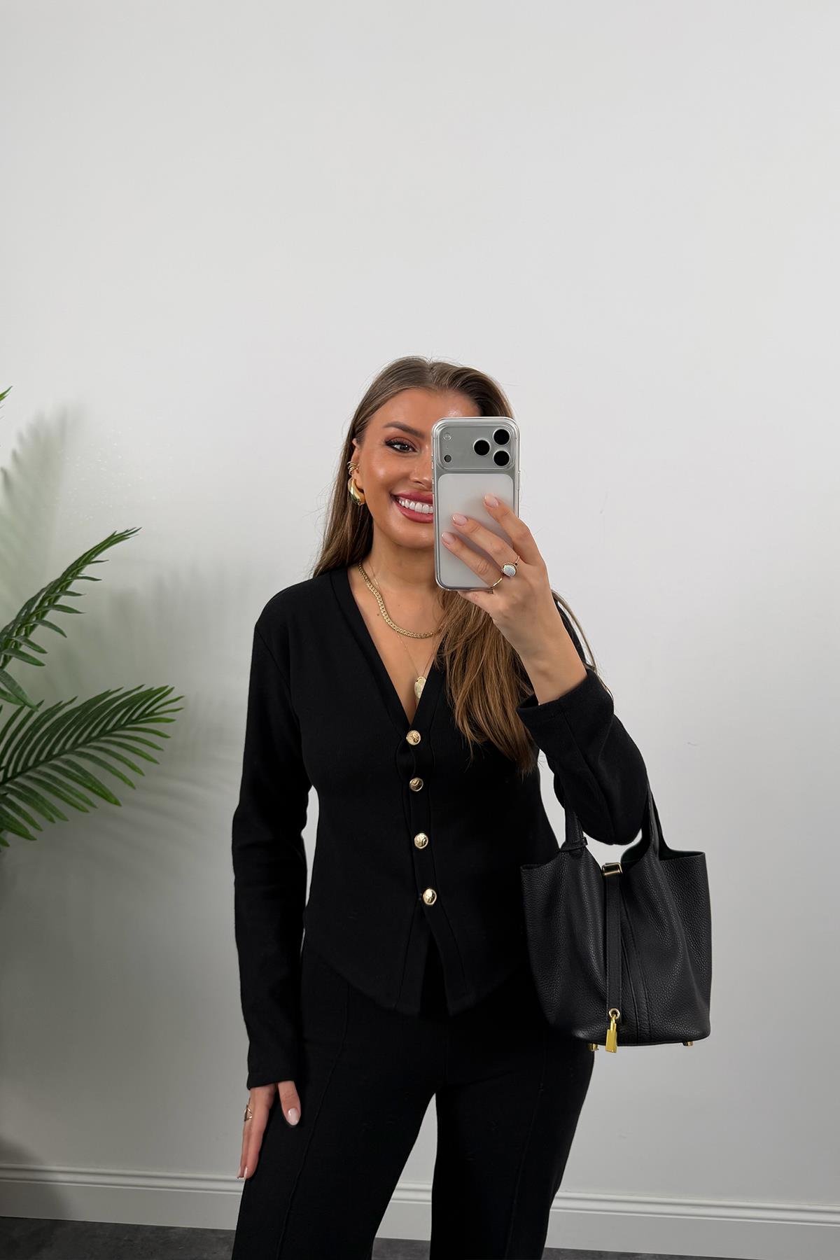 Zra Model Selanik Triko Yumoş Takım Siyah