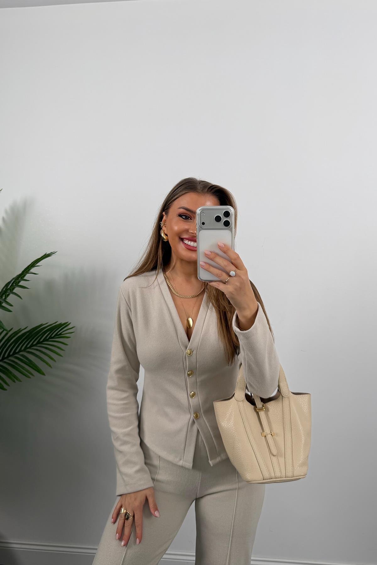 Zra Model Selanik Triko Yumoş Takım Taş