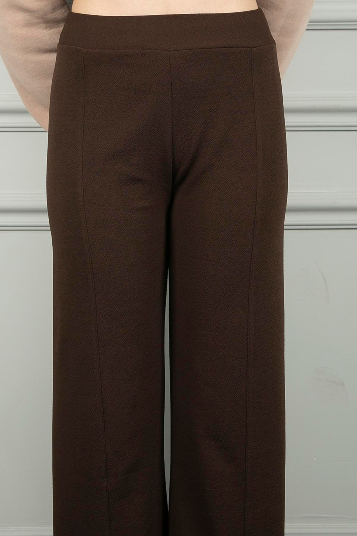 Kadım Kahverengi Bol Paça Pantolon