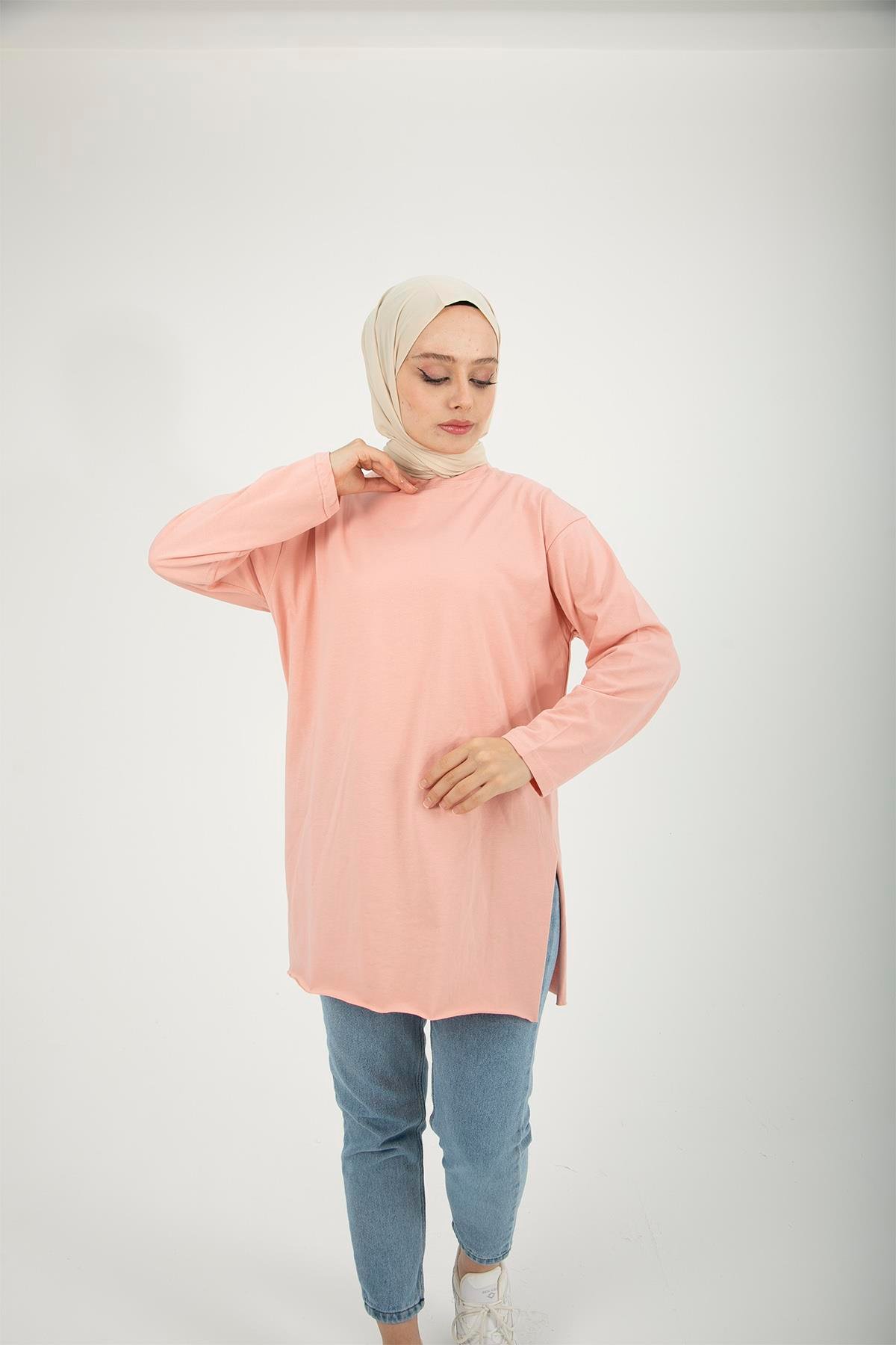 Kadın Pudra Uzun Kol Tshirt