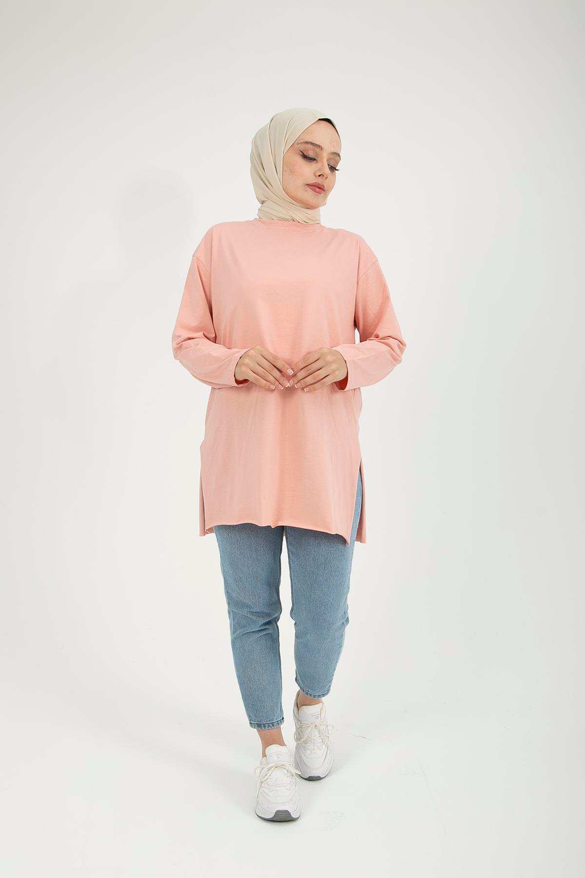 Kadın Pudra Uzun Kol Tshirt