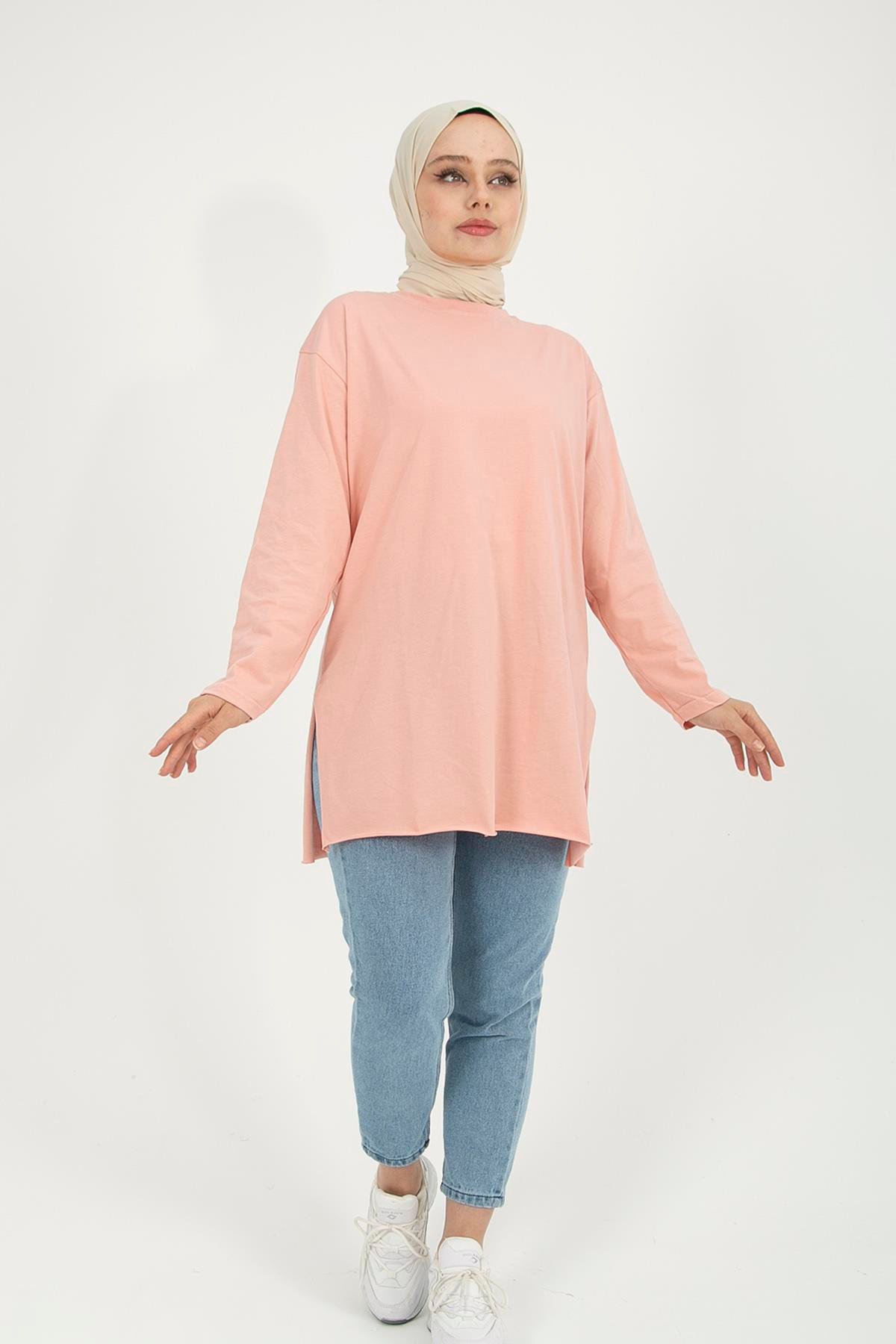 Kadın Pudra Uzun Kol Tshirt