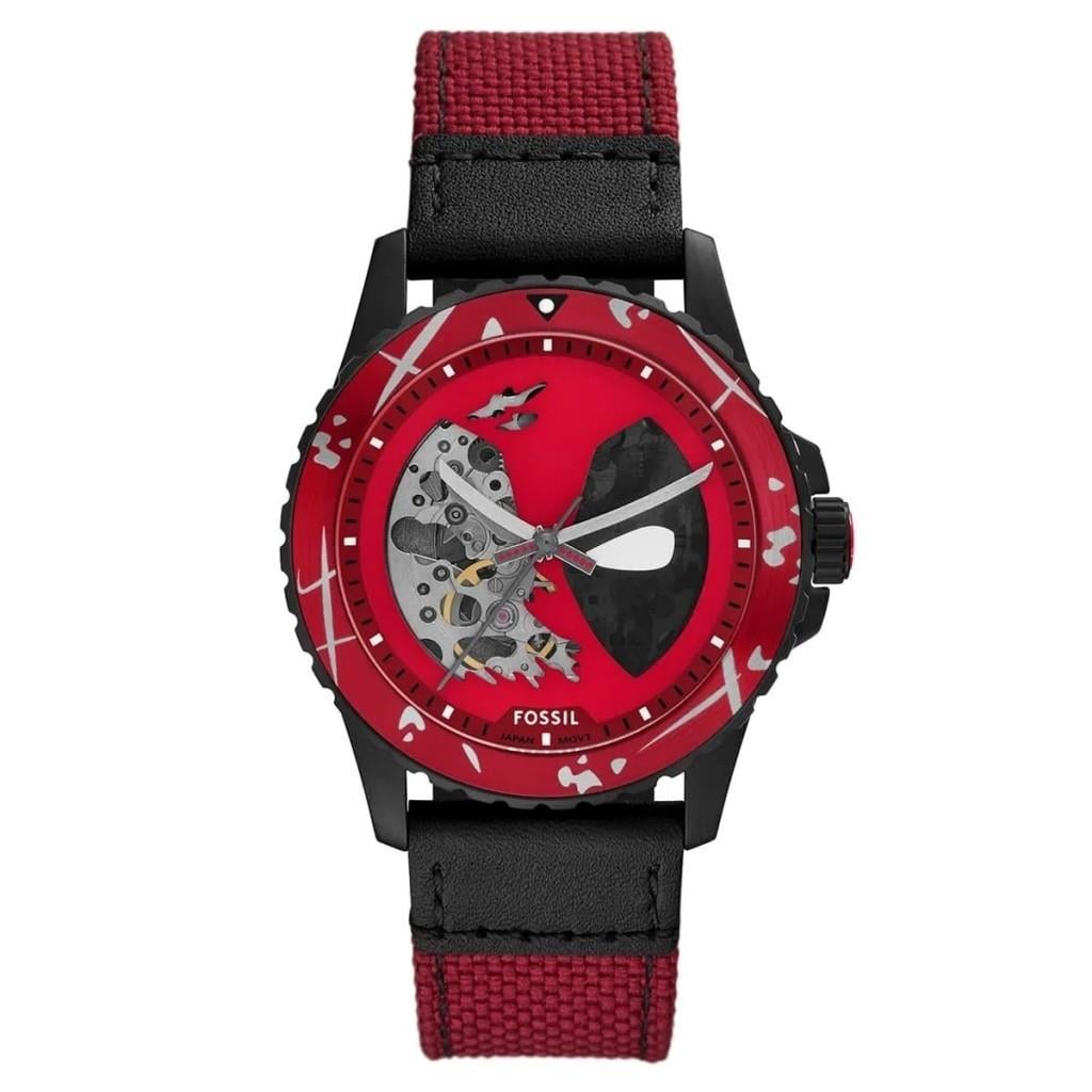 Fossil FLE1196SET Marvel x Fossil Limited Edition DEADPOOL Erkek Kol Saati