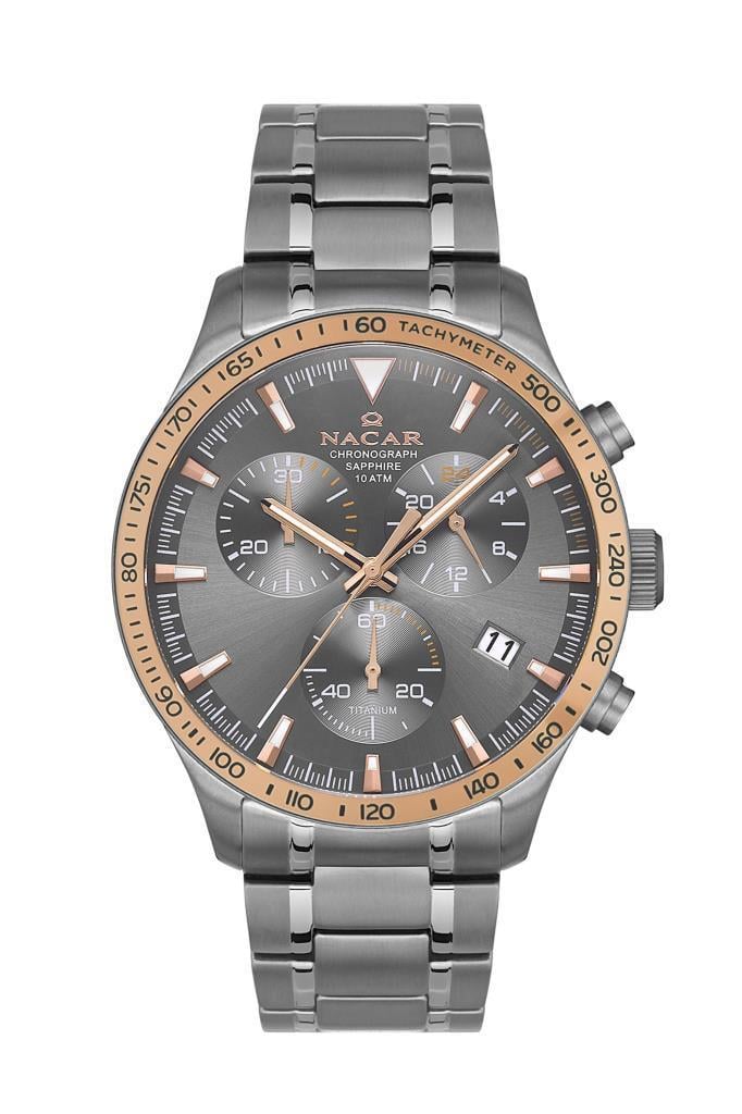 Nacar 34-25B019-TGRM Titanyum Erkek Kol Saati