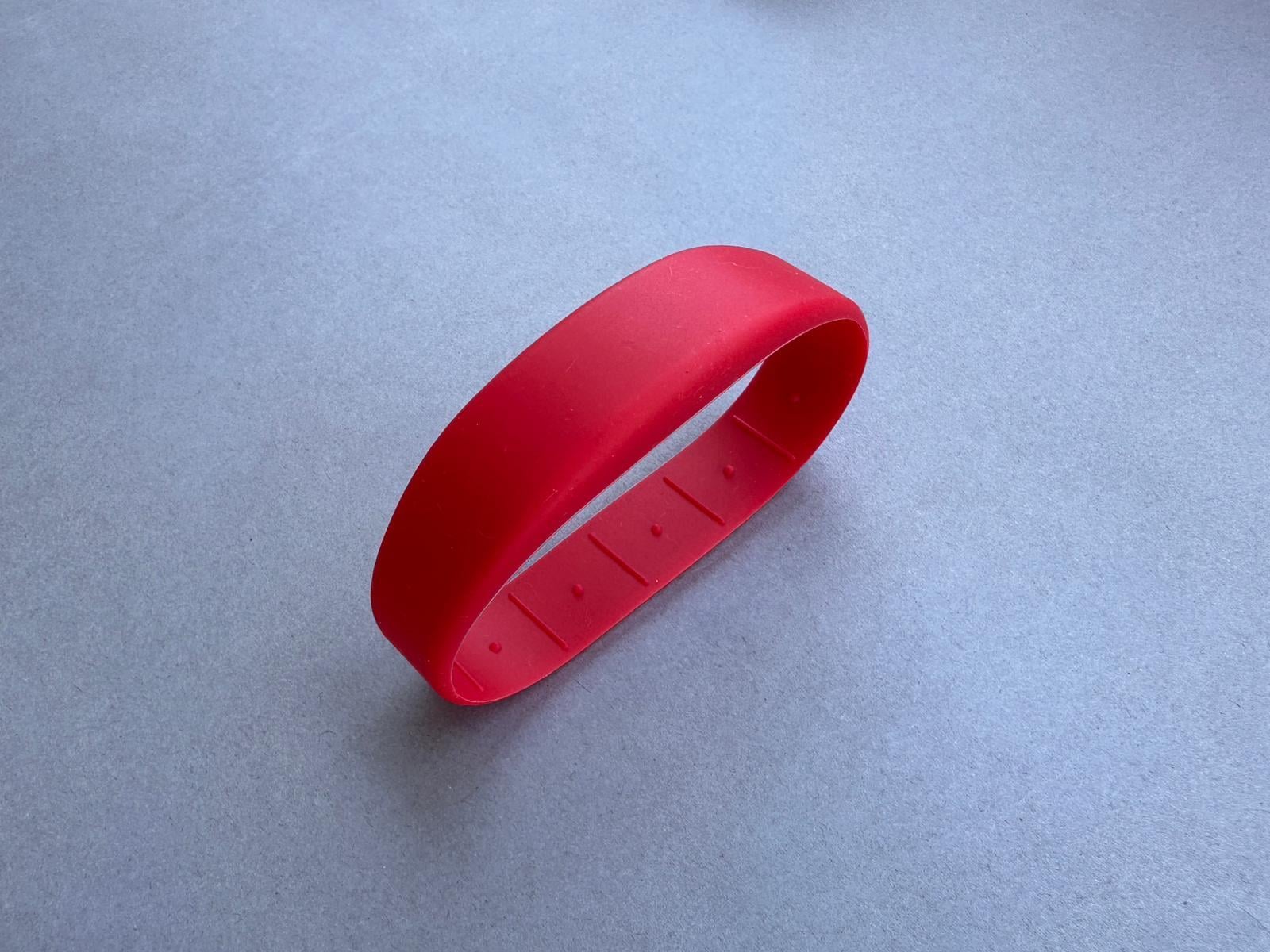 13.56Mhz Silikon RFID Bileklik Kırmızı 65MM