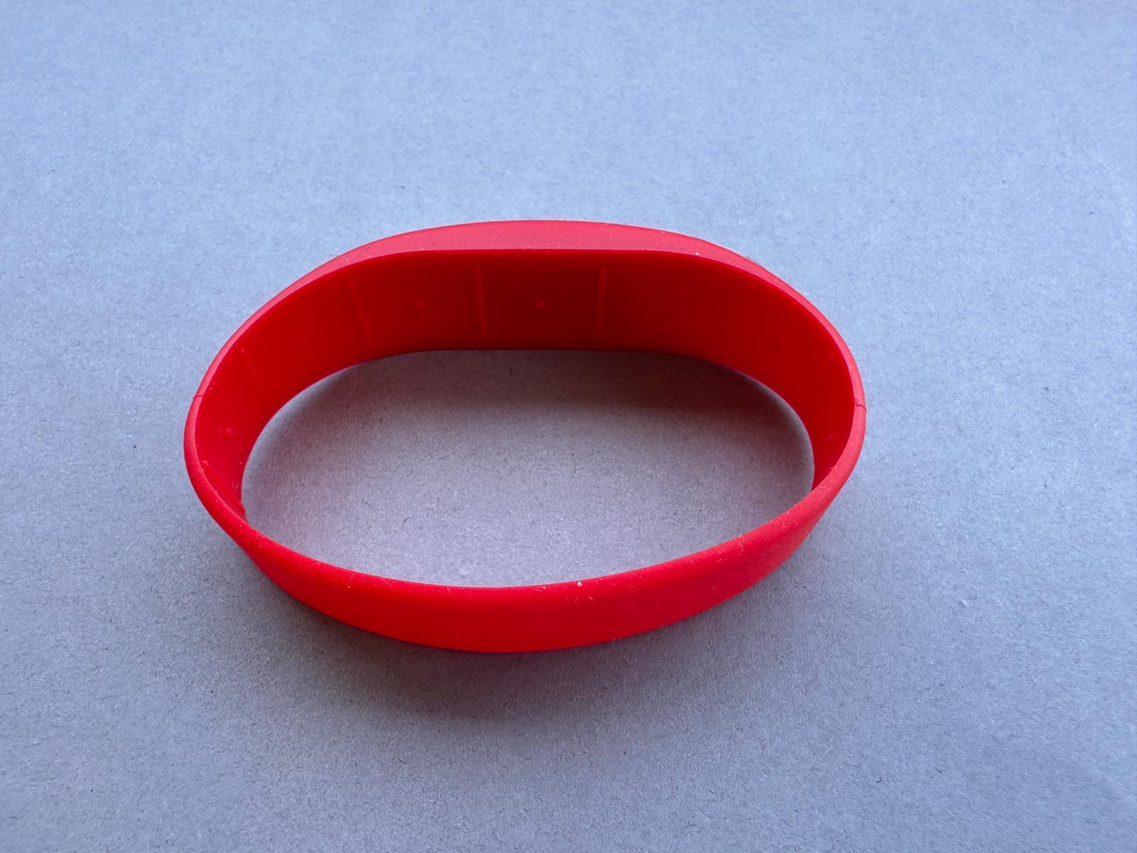 13.56Mhz Silikon RFID Bileklik Kırmızı 65MM