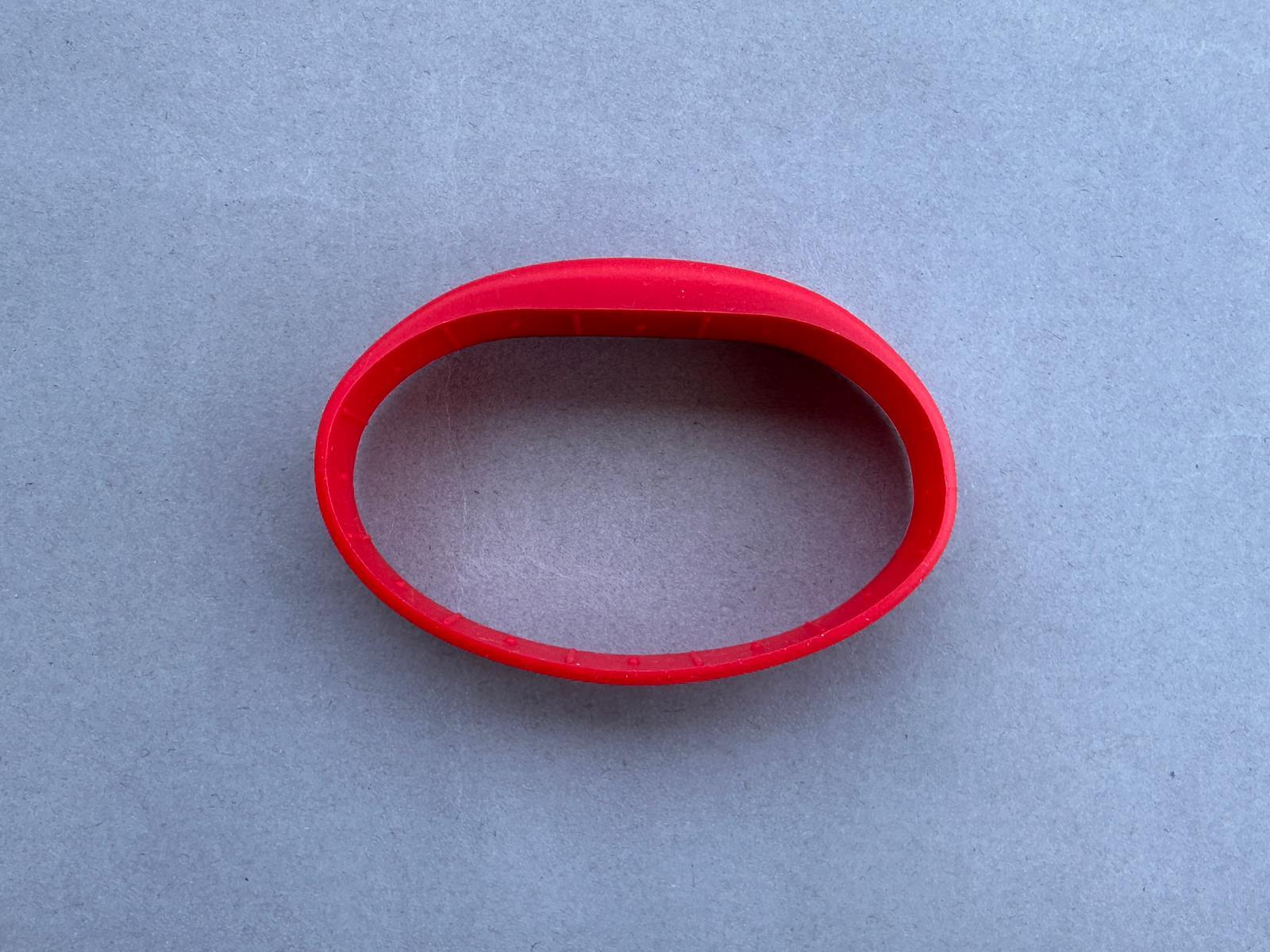 13.56Mhz Silikon RFID Bileklik Kırmızı 65MM