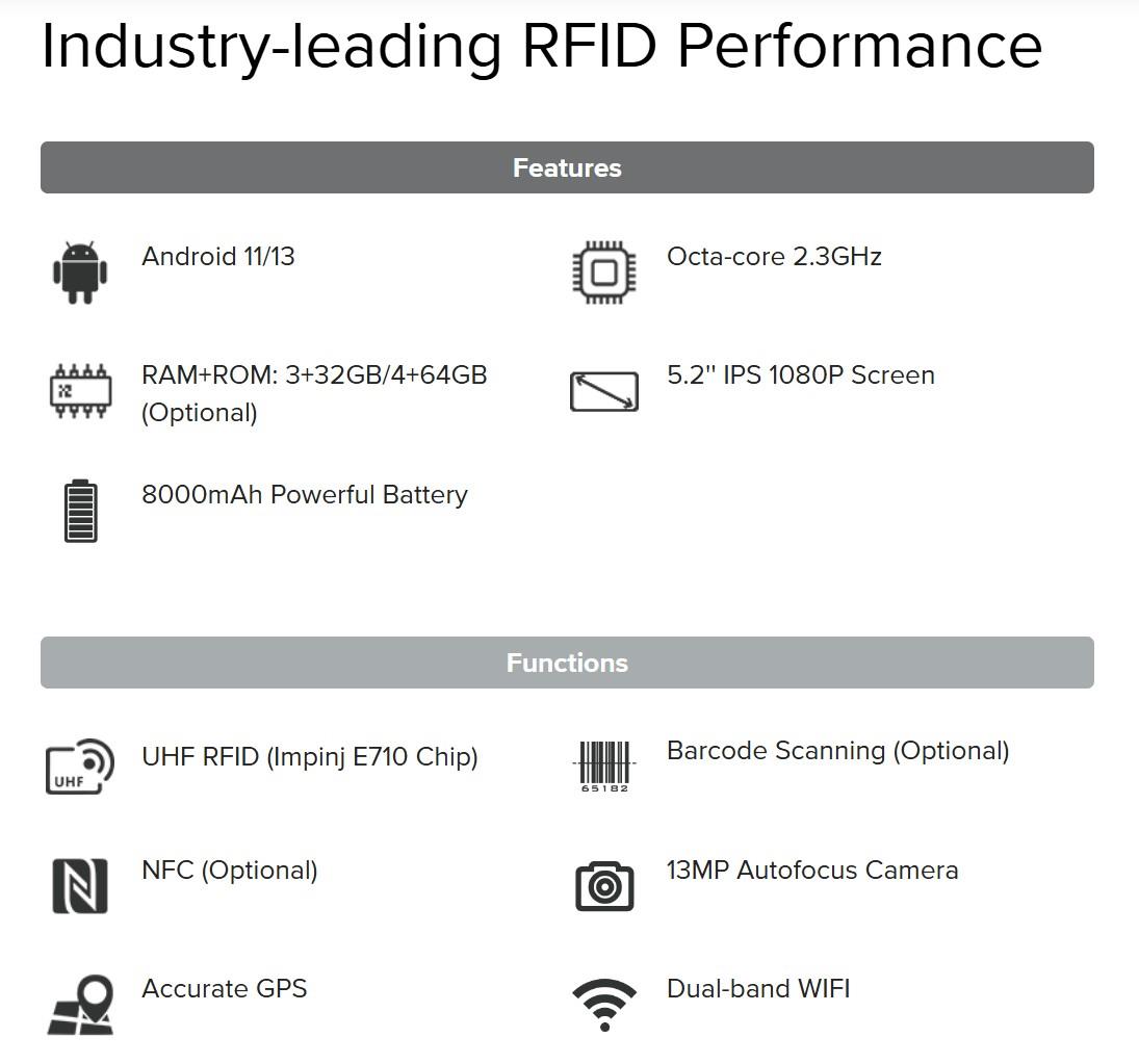 C72 UHF RFID El Terminali Android