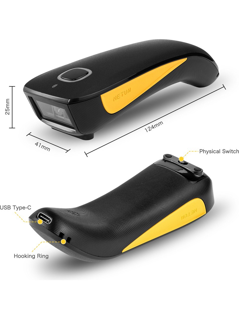 NETUM C750 Bluetooth Kablosuz 2D Barkod ve Karekod Okuyucu