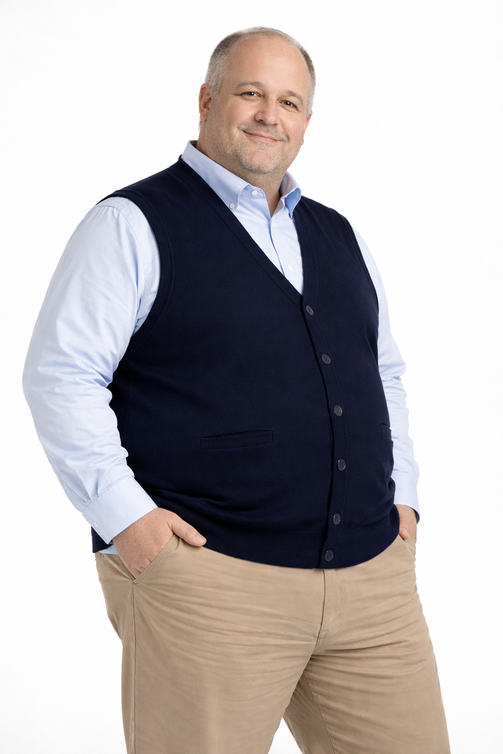 Erkek .Orta Yaş Üzeri Büyük Beden Düğmeli Yelek 6955