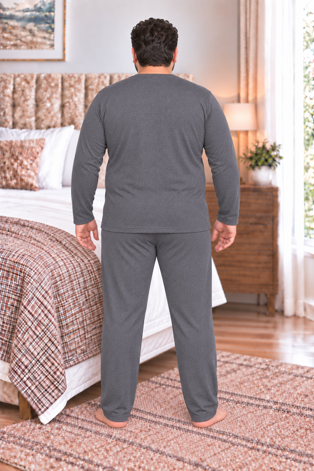 Erkek Büyük Beden Penye Pijama Takımı 8585