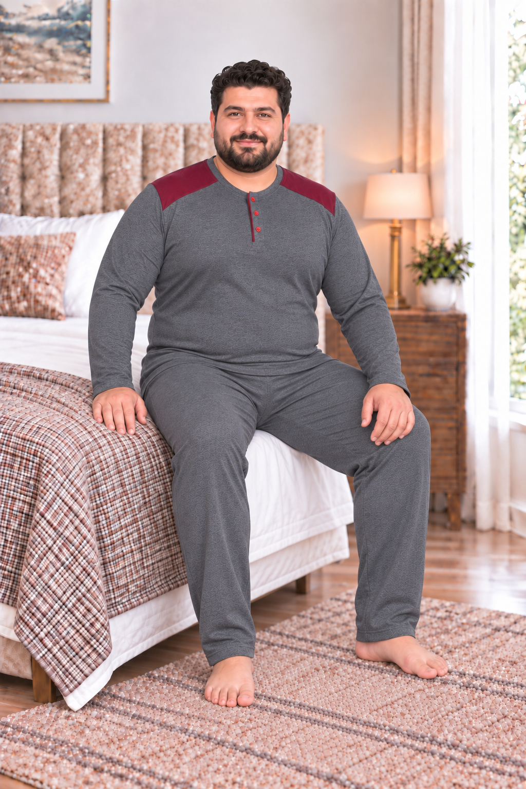 Erkek Büyük Beden Penye Pijama Takımı 8585