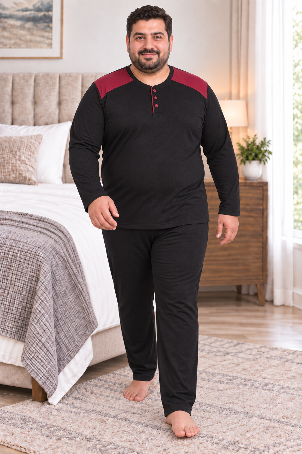 Erkek Büyük Beden Penye Pijama Takımı 8585