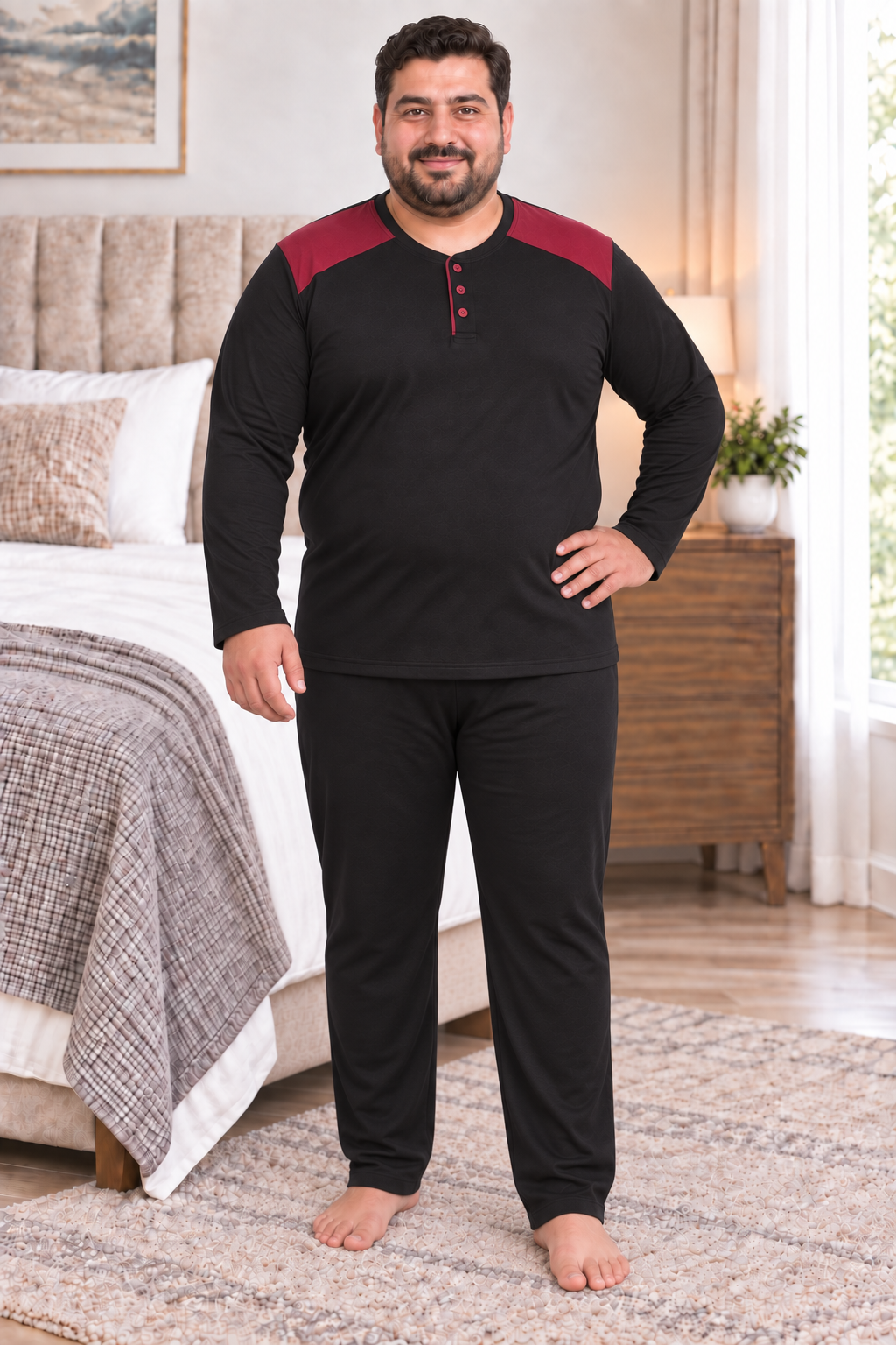 Erkek Büyük Beden Penye Pijama Takımı 8585