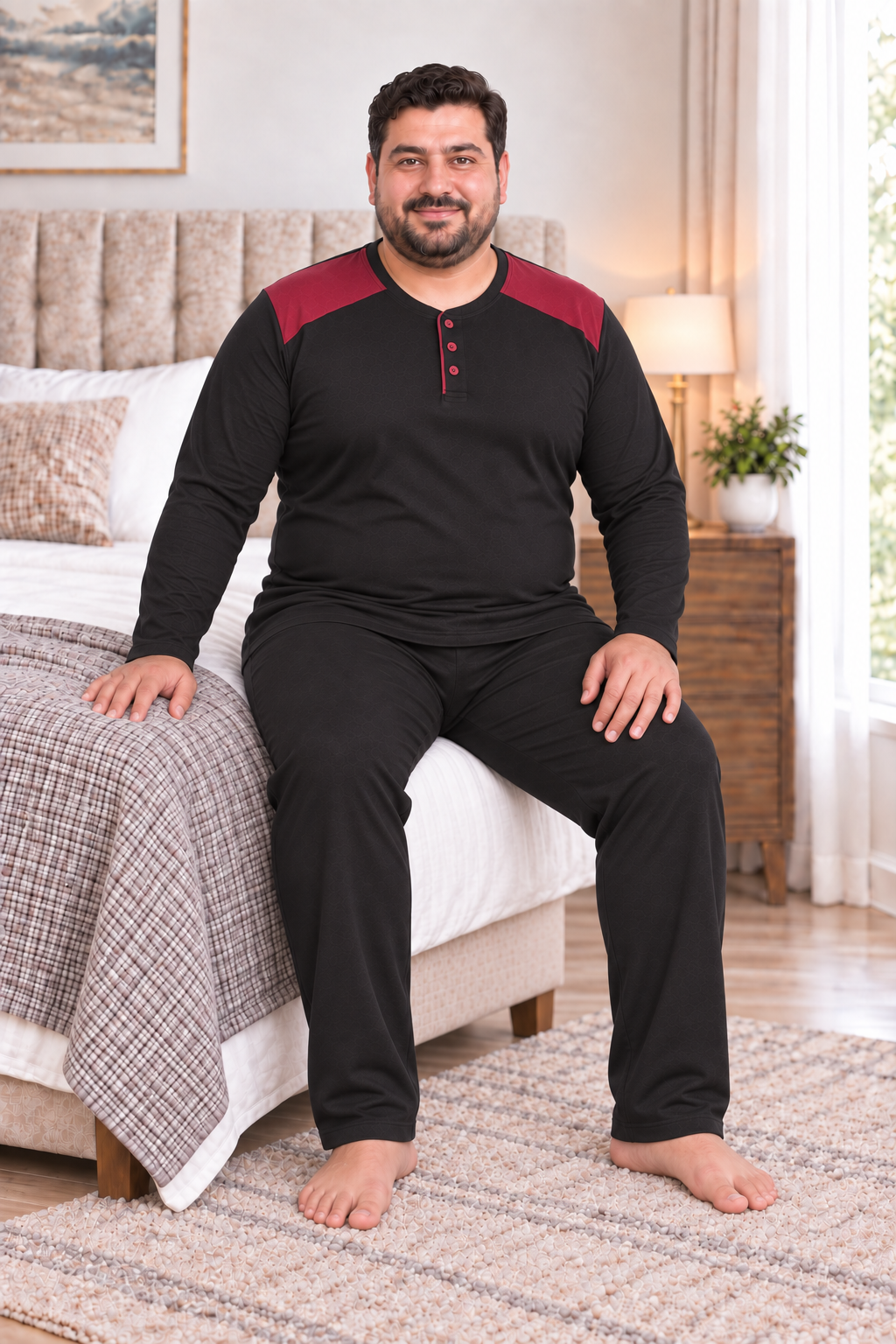 Erkek Büyük Beden Penye Pijama Takımı 8585