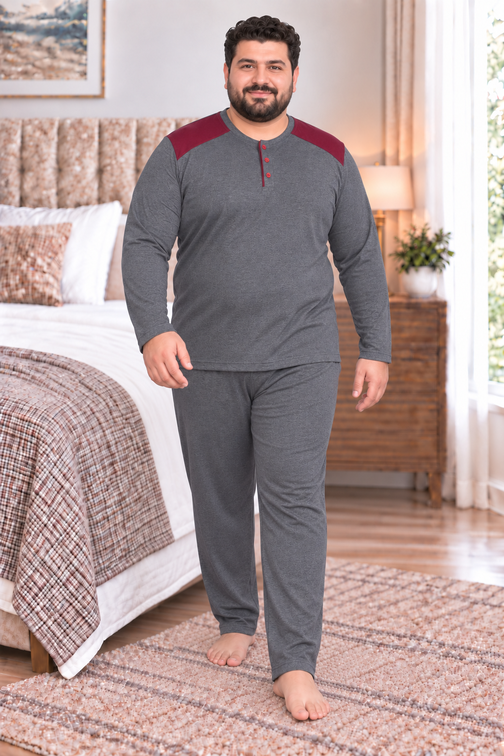 Erkek Büyük Beden Penye Pijama Takımı 8585