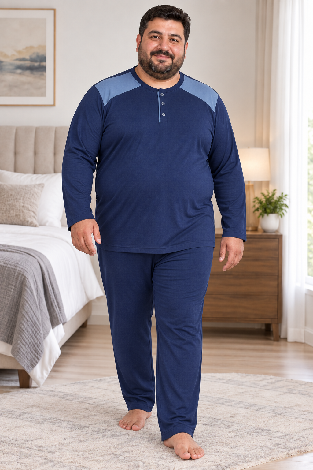 Erkek Büyük Beden Penye Pijama Takımı 8585