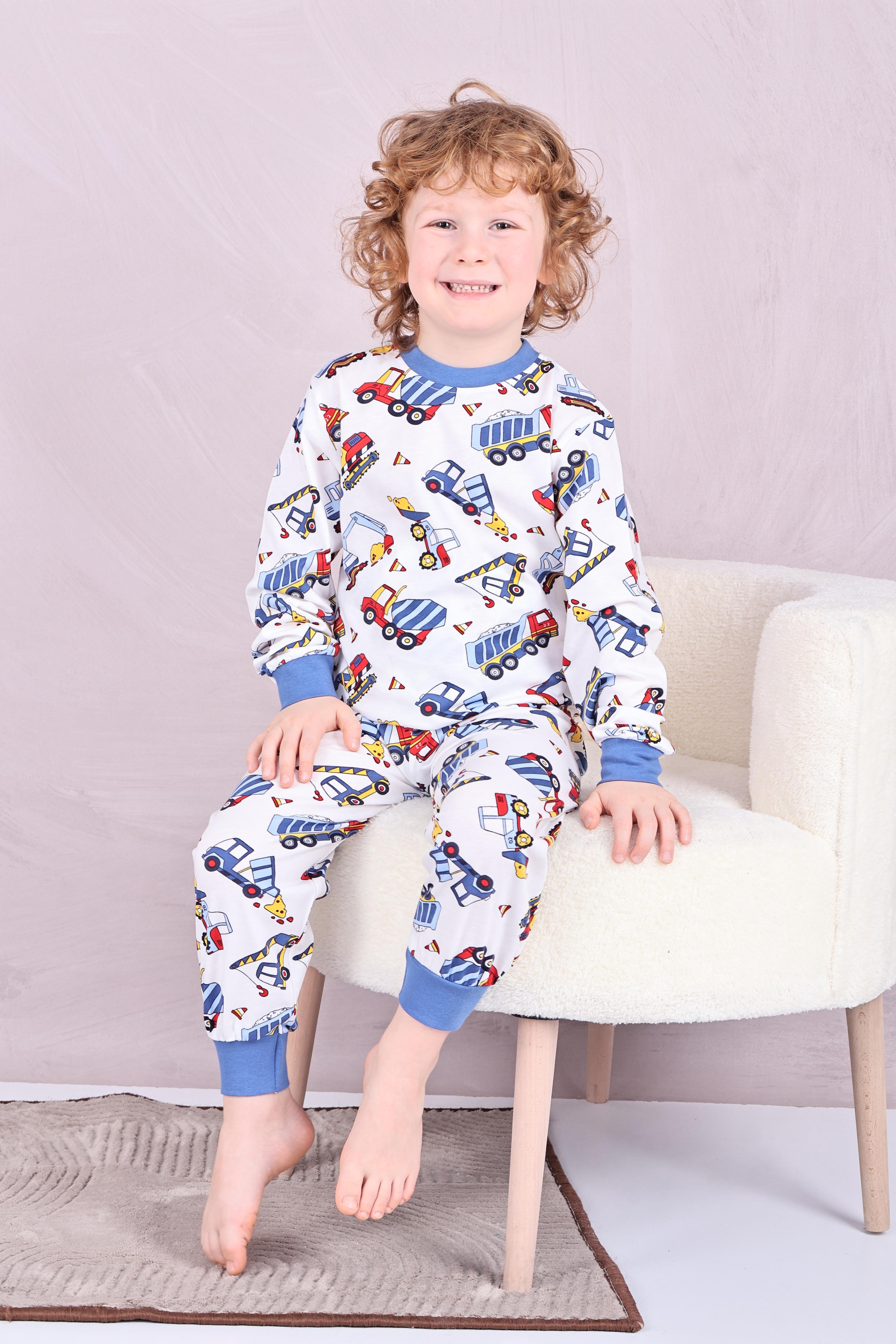 Erkek Çocuk/Bebek %100 Pamuk Pijama Takımı 1850-Lacivert