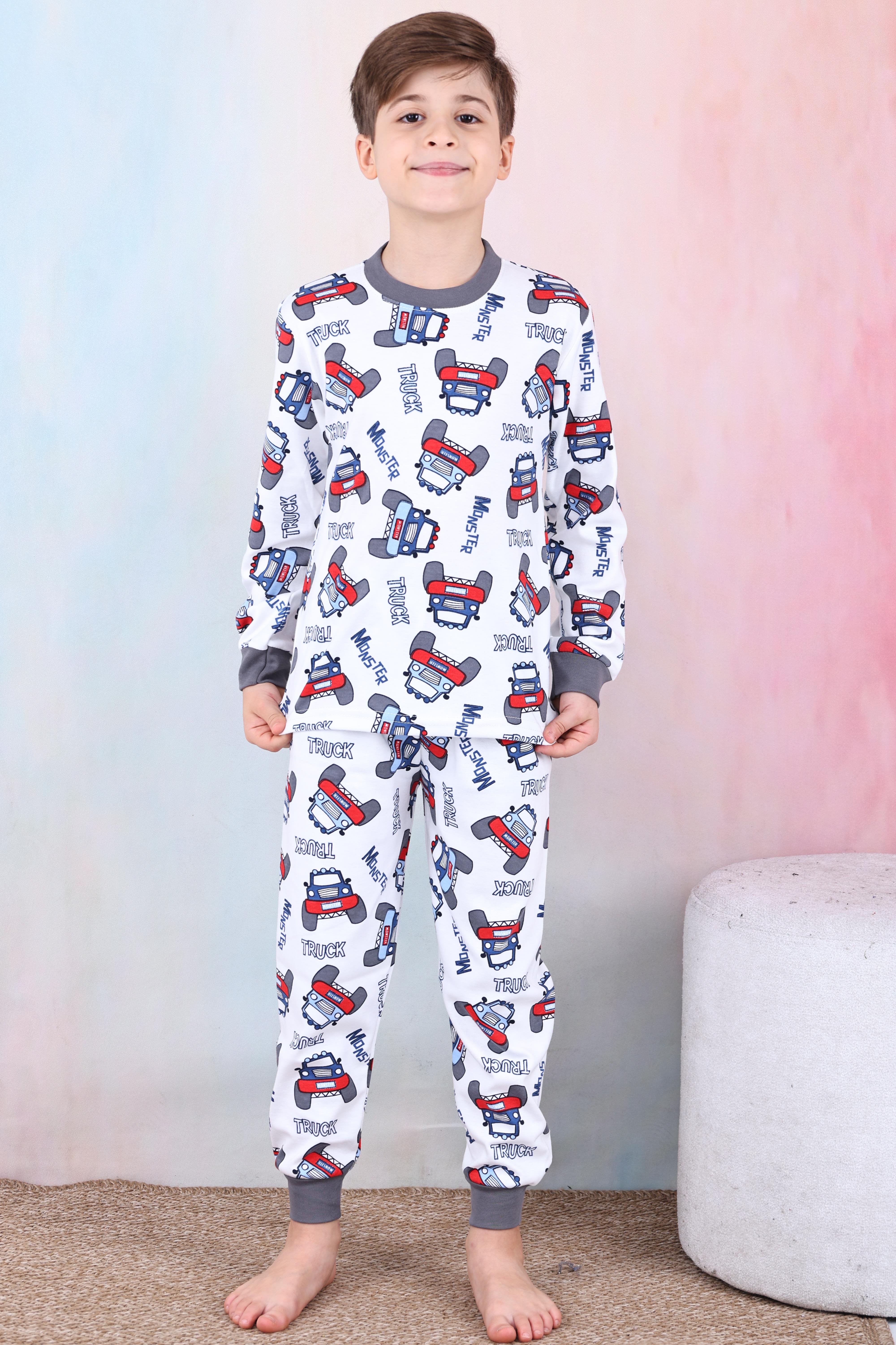 Erkek Çocuk/Bebek %100 Pamuk Pijama Takımı 1850-Füme