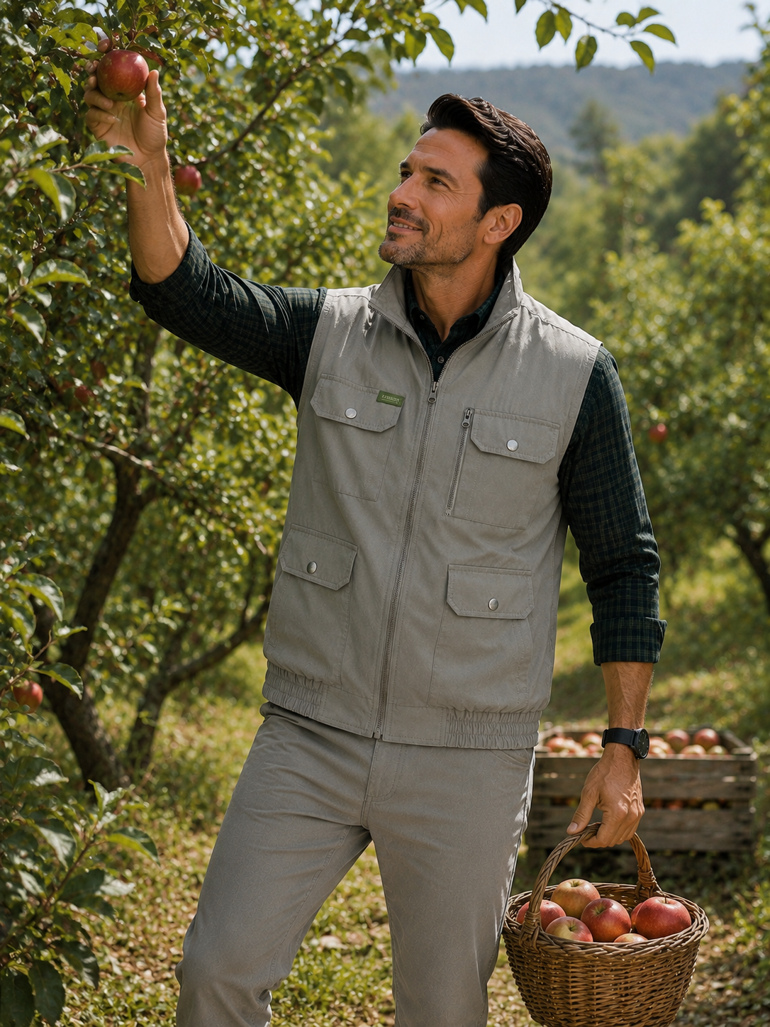 Erkek Kumaş Avcı Yeleği Çok Cepli Fermuarlı Mevsimlik Outdoor Yelek 2037