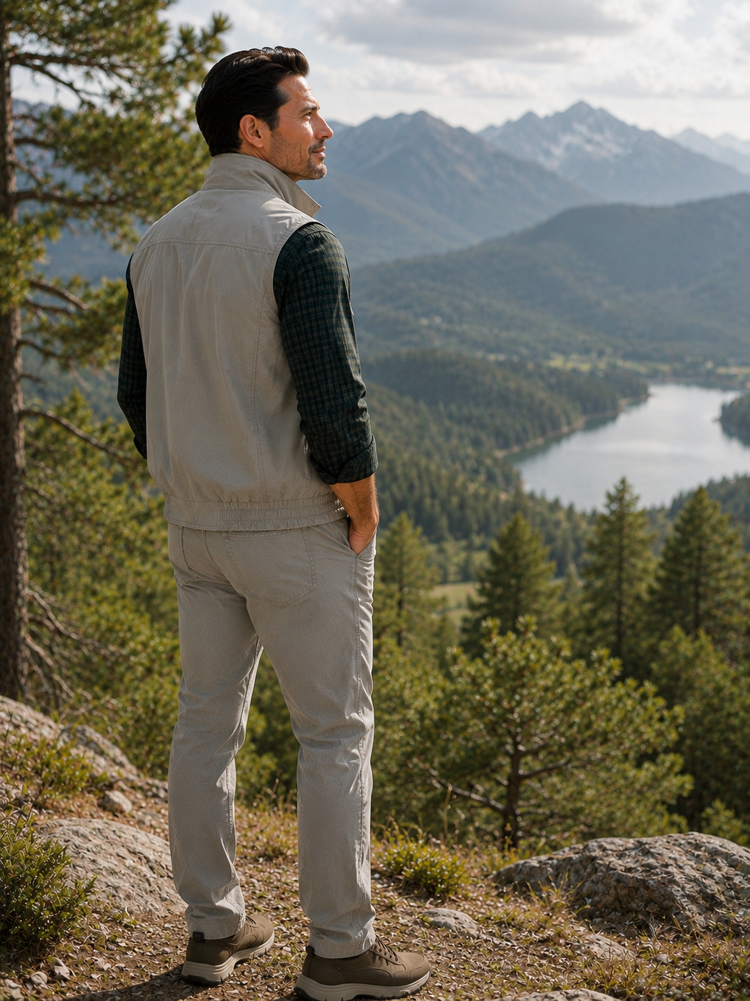 Erkek Kumaş Avcı Yeleği Çok Cepli Fermuarlı Mevsimlik Outdoor Yelek 2037