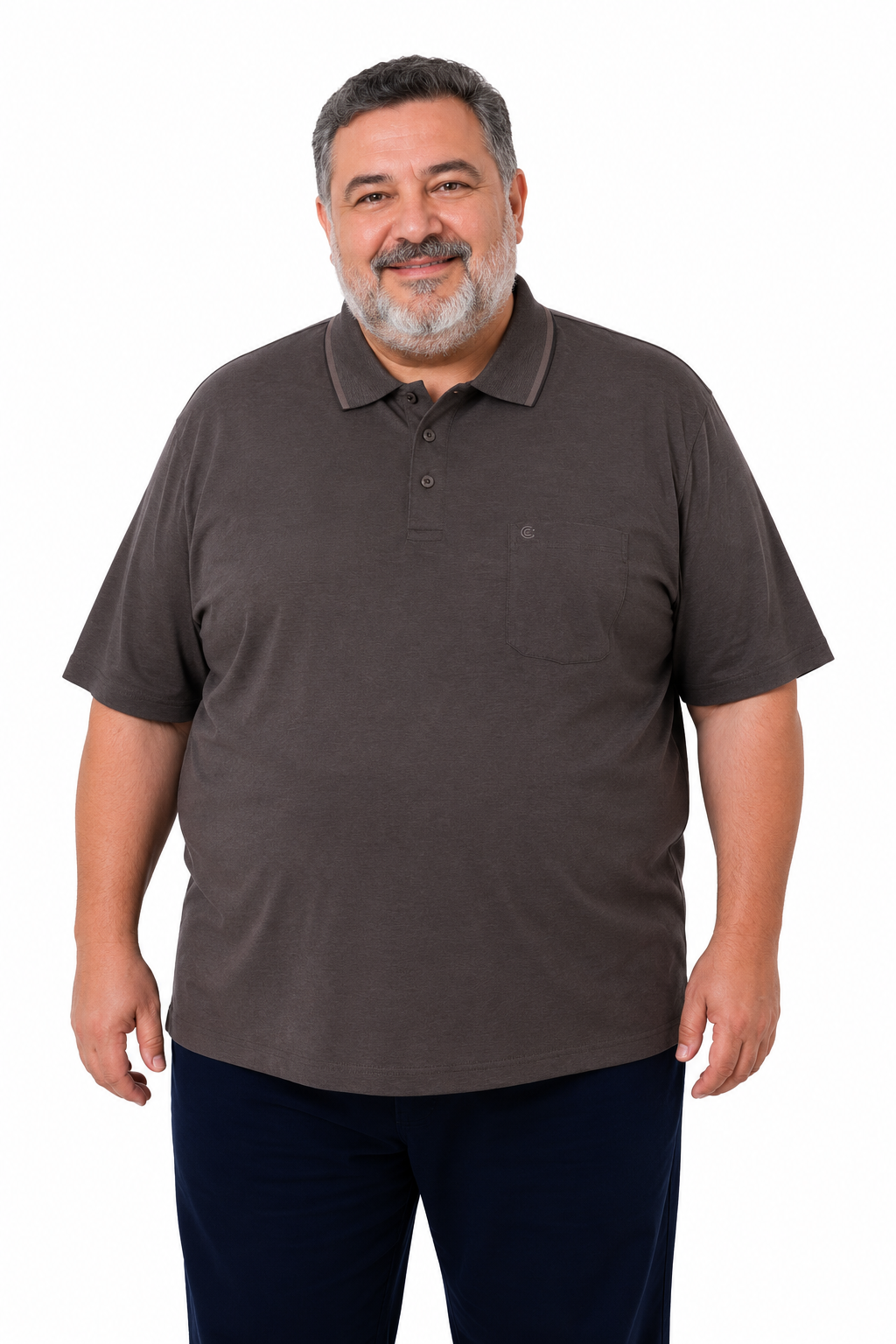 Erkek Orta Yaş ve Üzeri Büyük Beden Polo Yaka Cepli T-hirt 170