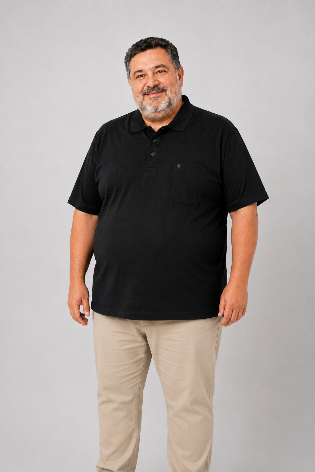 Erkek Orta Yaş ve Üzeri Büyük Beden Polo Yaka Cepli T-hirt 170
