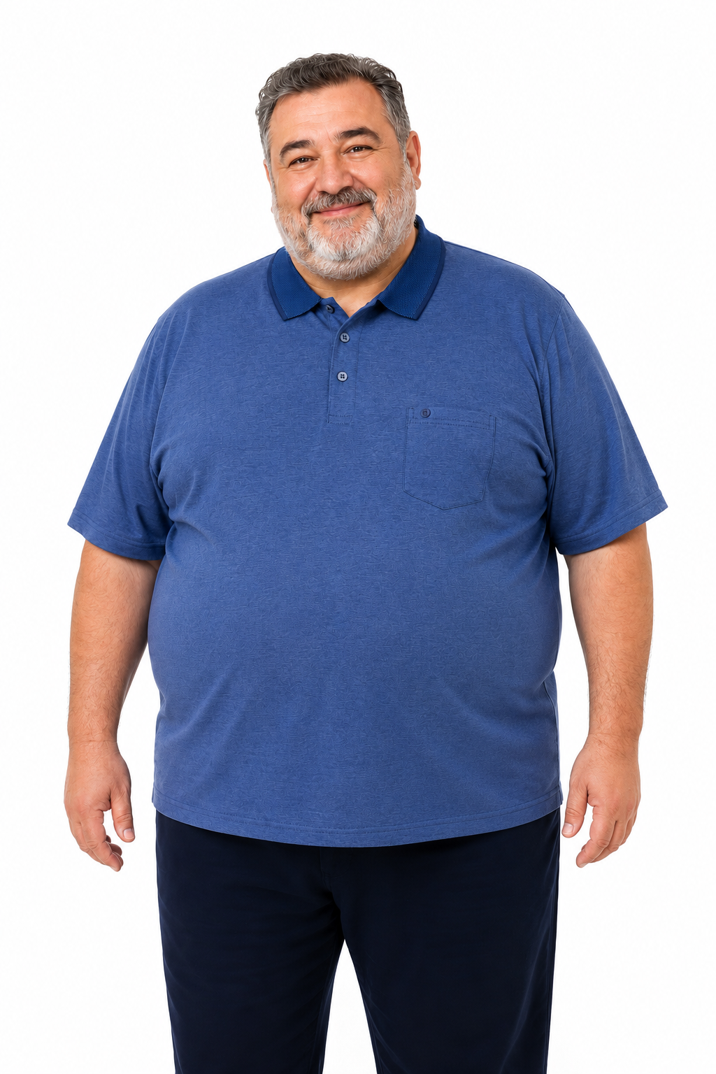 Erkek Orta Yaş ve Üzeri Büyük Beden Polo Yaka Cepli T-hirt 170