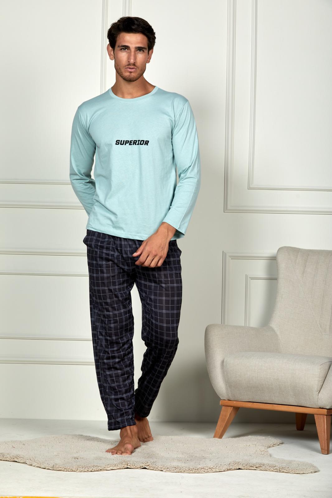 Erkek Penye Pamuk Regular Kalıp Sıfır Yaka Pijama Takımı A803123