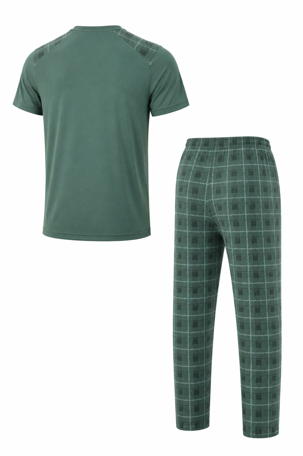 Erkek Rahat Kalıp Yuvarlak Yaka Kısa Kollu Pamuk Pijama Takımı 9055