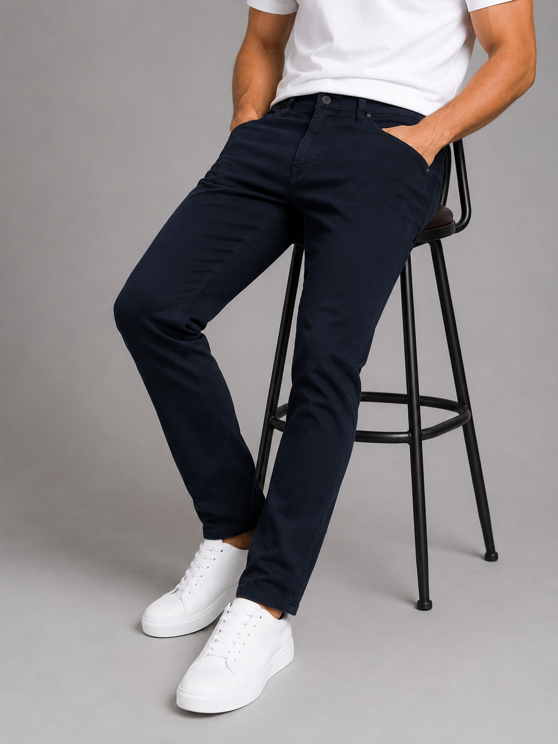Erkek Regular Kalıp Likralı Kanvas Pantolon 1126