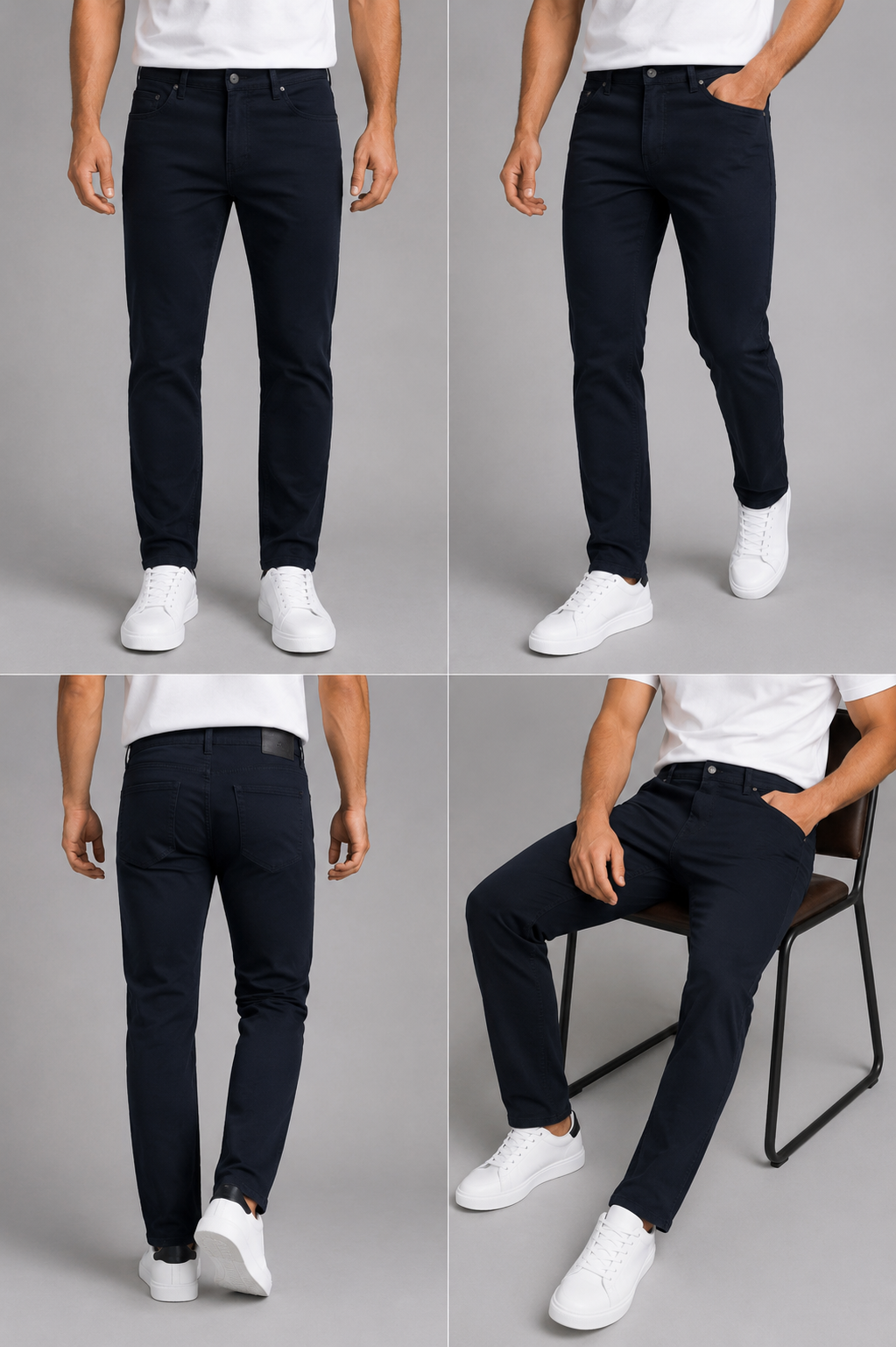 Erkek Regular Kalıp Likralı Kanvas Pantolon 1126