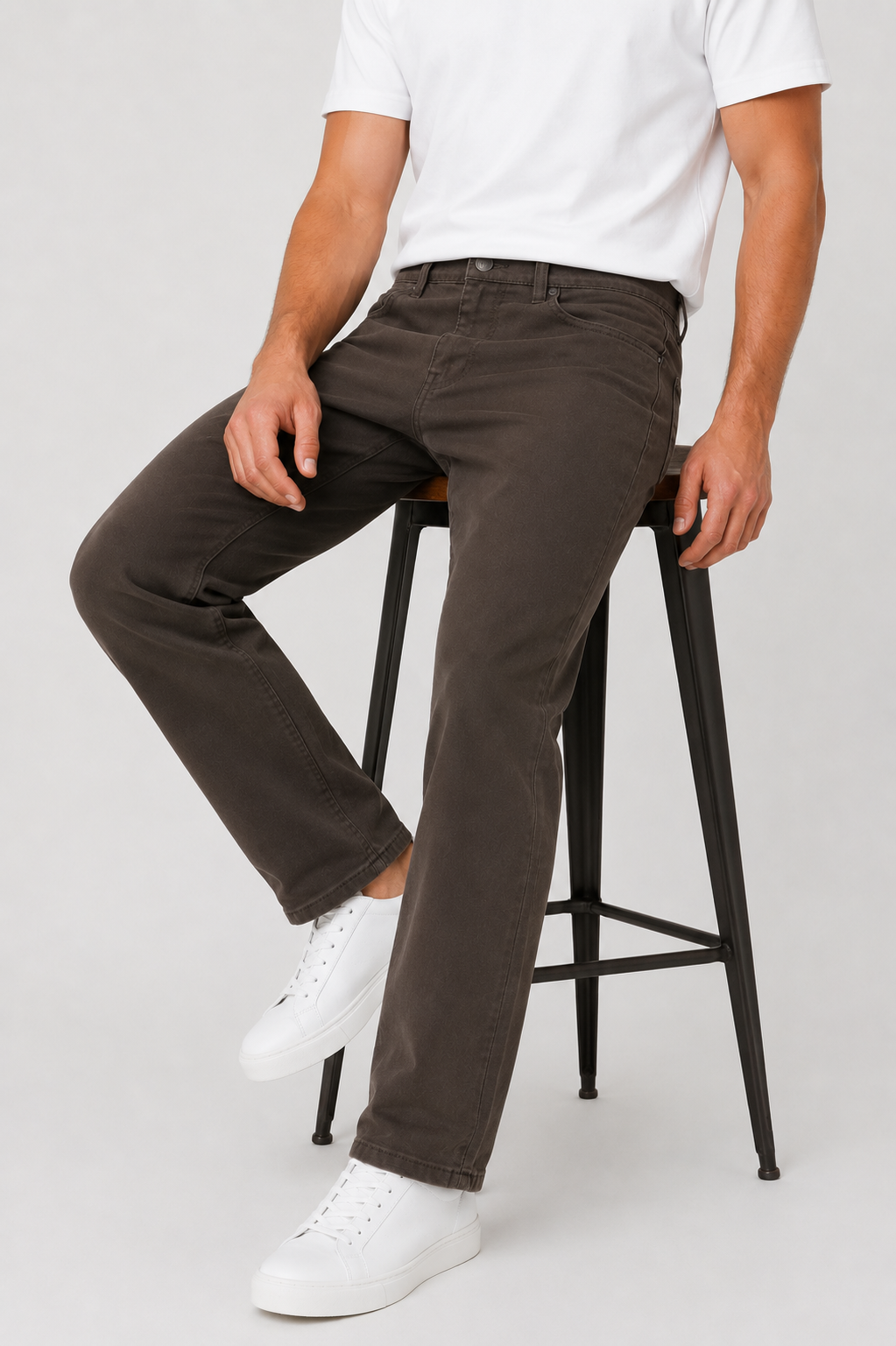 Erkek Regular Kalıp Likralı Kanvas Pantolon 1126